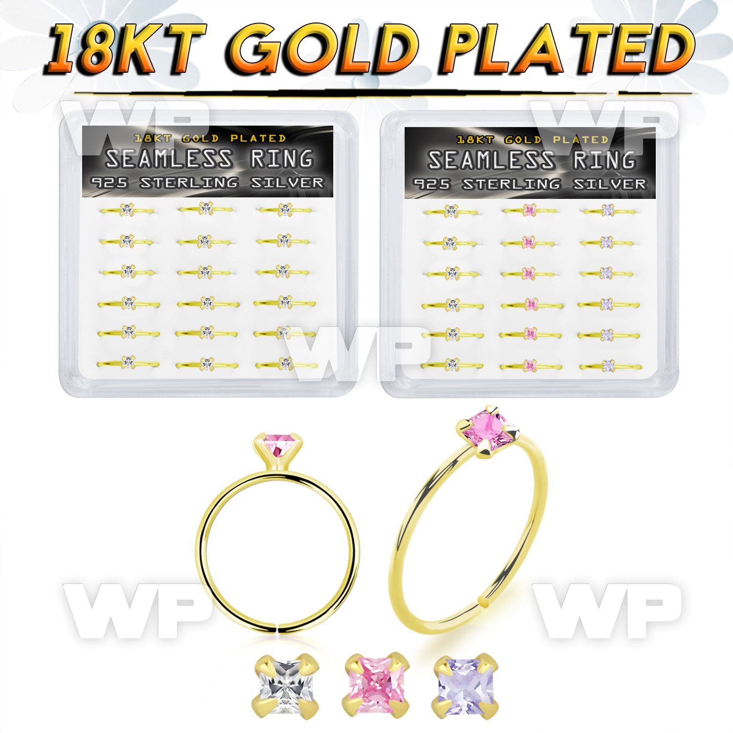 4fuxjf0i 18kt finish silver seamless nose ring 22g square 18