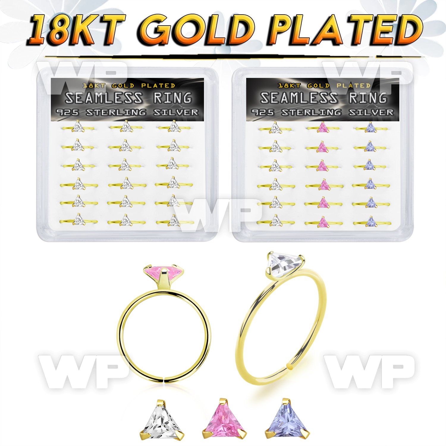 4fuxjfyi 18kt finish silver seamless nose ring triangle 18