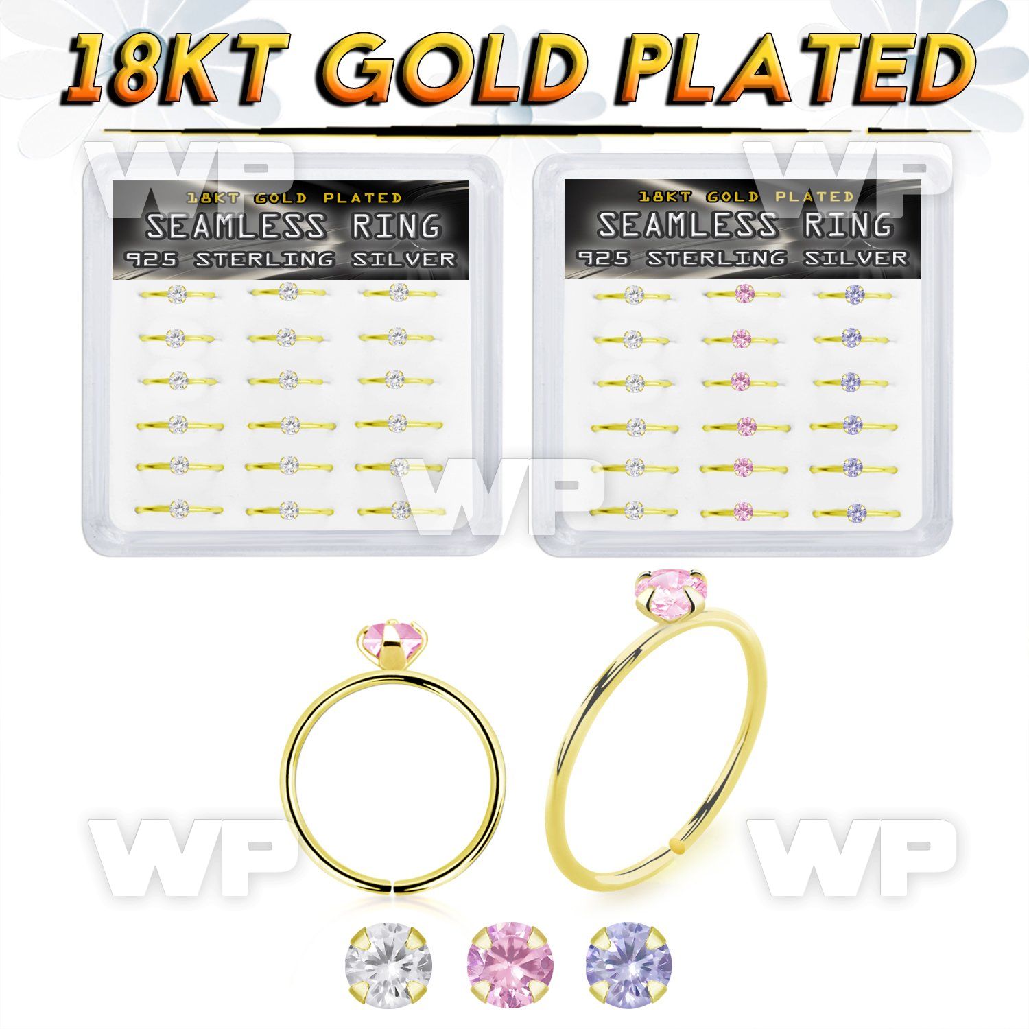 4fuxjfzi 18kt gold finish silver seamless nose ring 22g 18