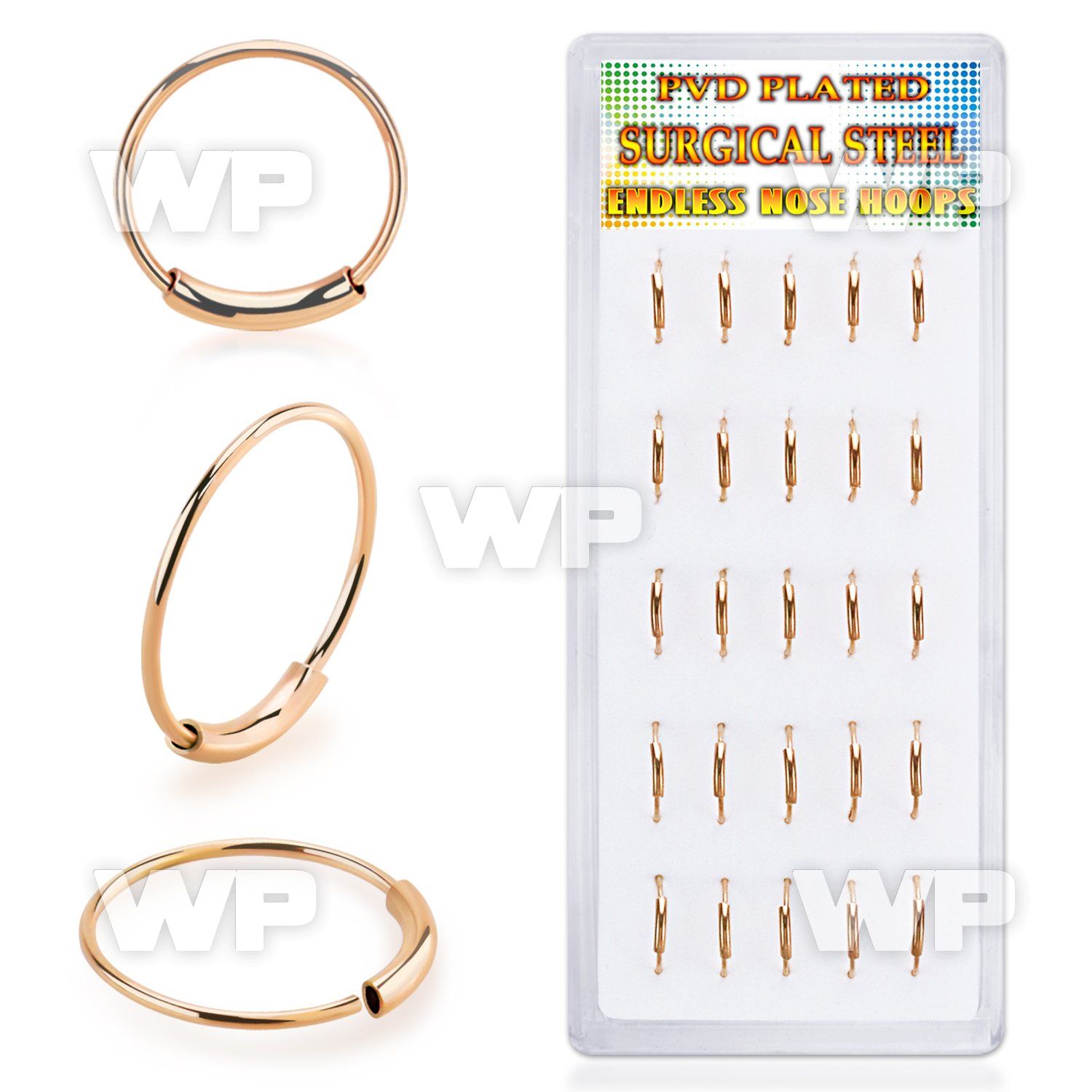 4fwu1z rosegoldpvd implant grade steel nose rings display 25