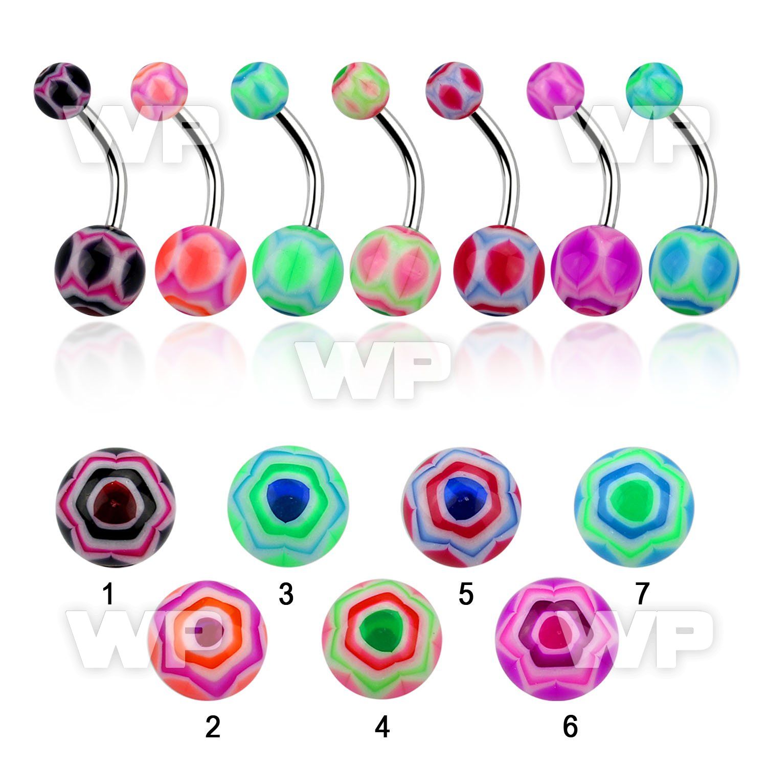 4u1fd steel belly ring acrylic multi color spidern web pattern belly piercing