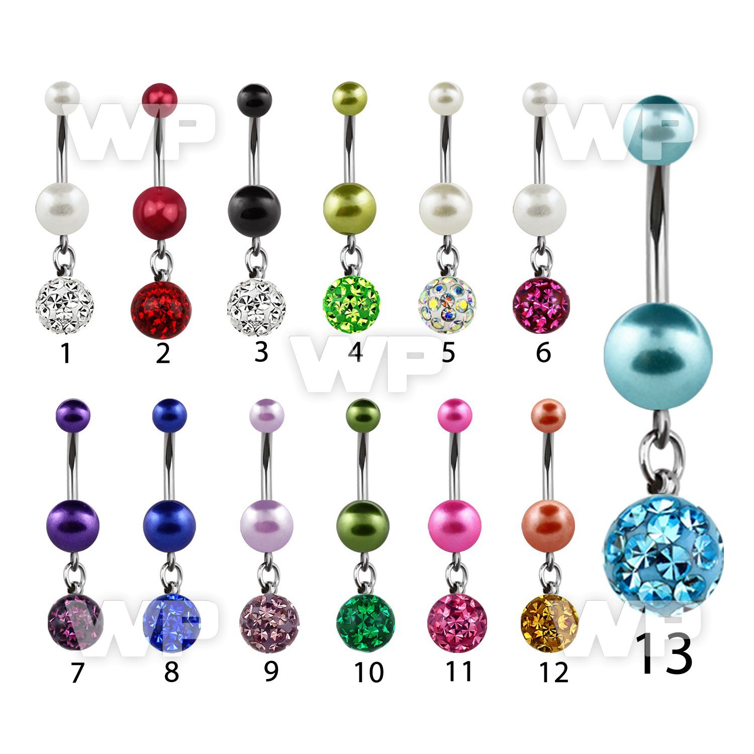 4u1ma9 steel belly ring faux pearls balls dangling 8mm ball fer belly piercing