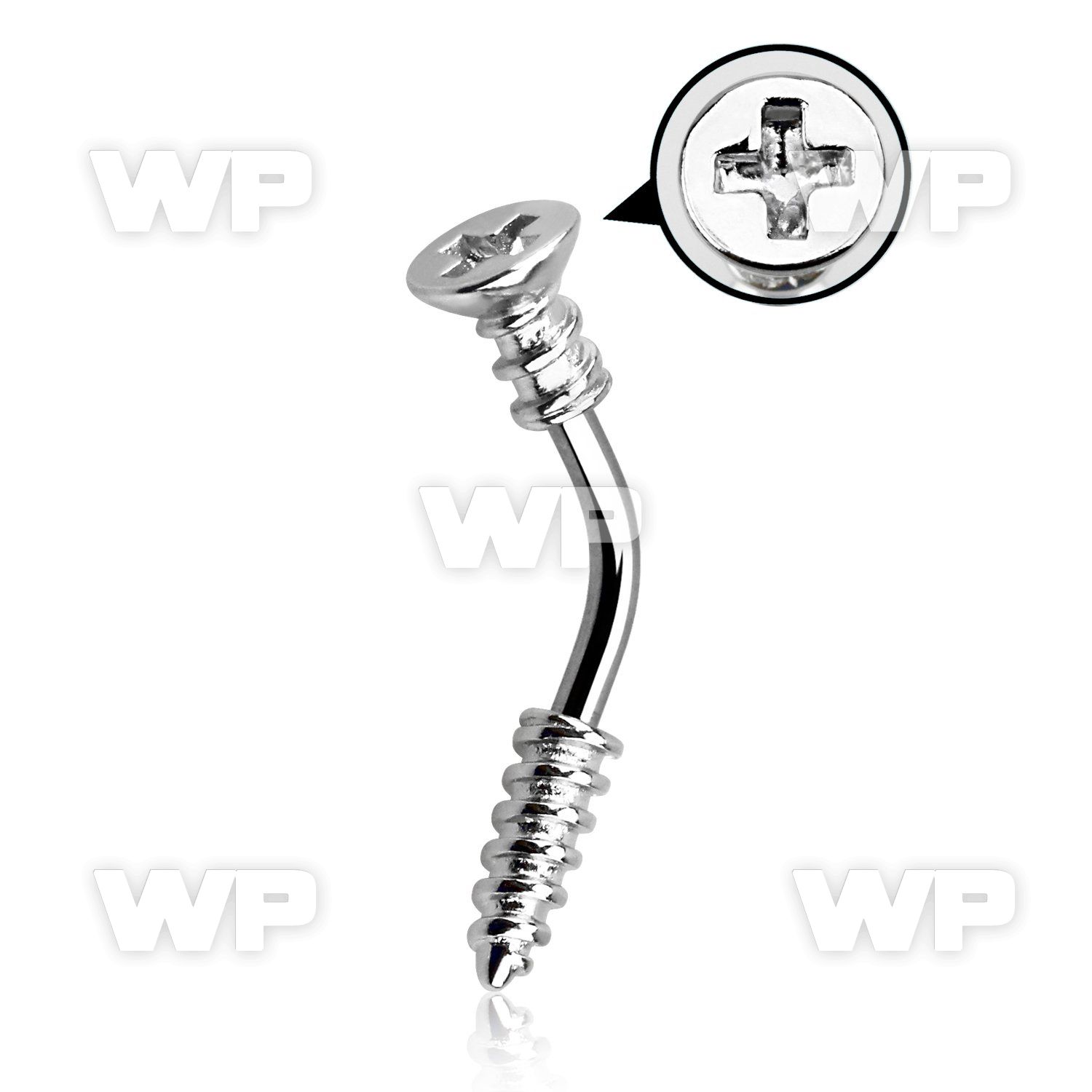 4u36o steel belly ring cross screw top screw threading tip bo belly piercing