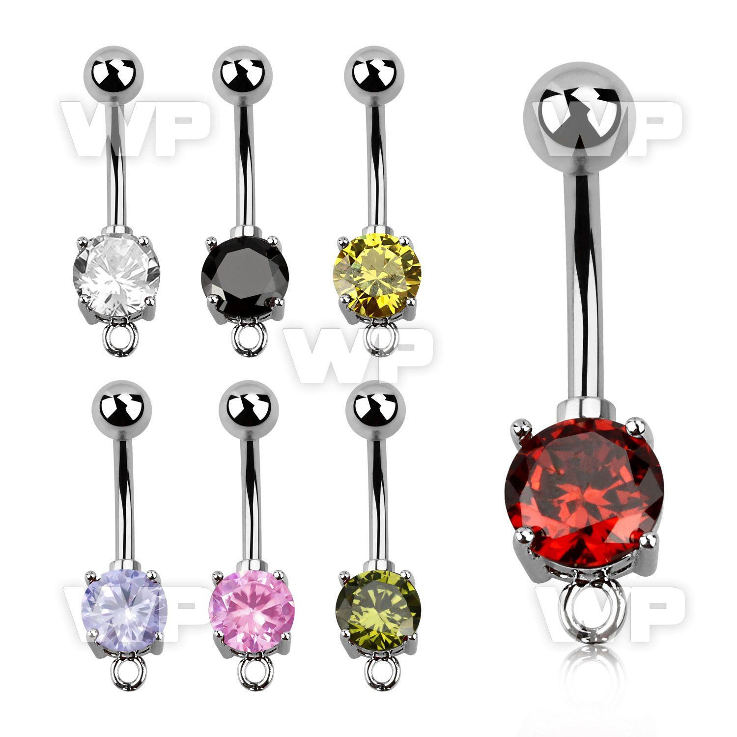 4u6gx steel belly ring 8mm prong set cz stone small ring to belly piercing