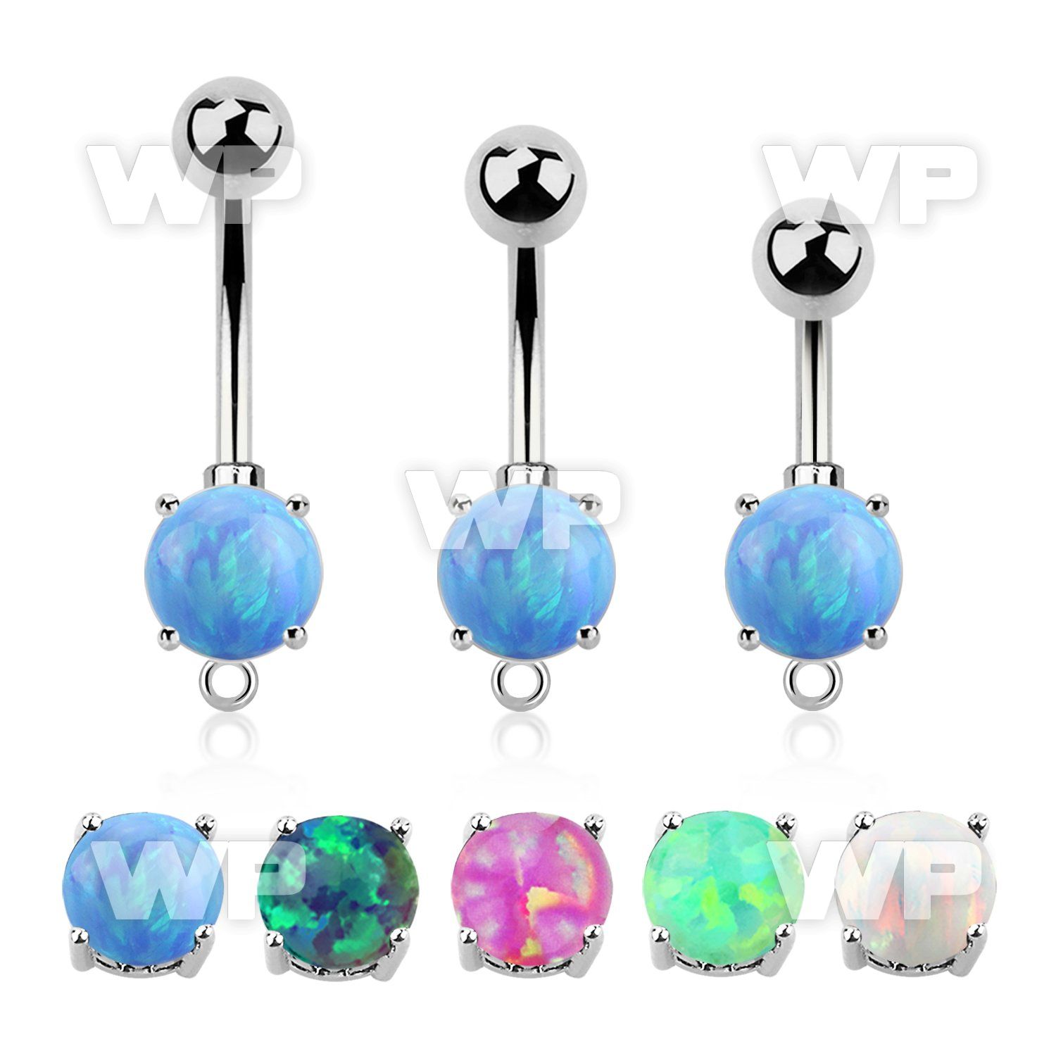 4ua15x implant grade steel navel bananabell opal