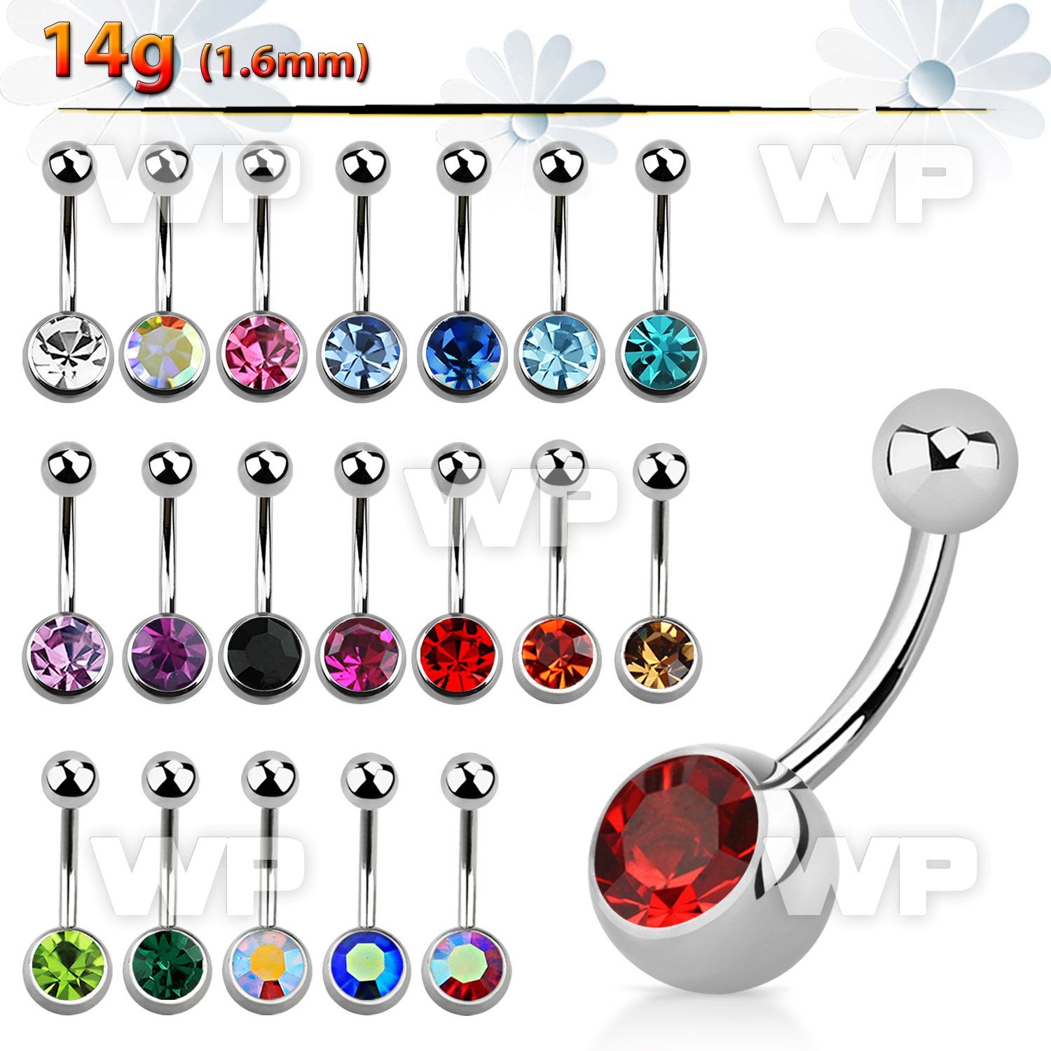 4ue6i steel belly ring w 8mm press fit jewel ball an upper belly piercing