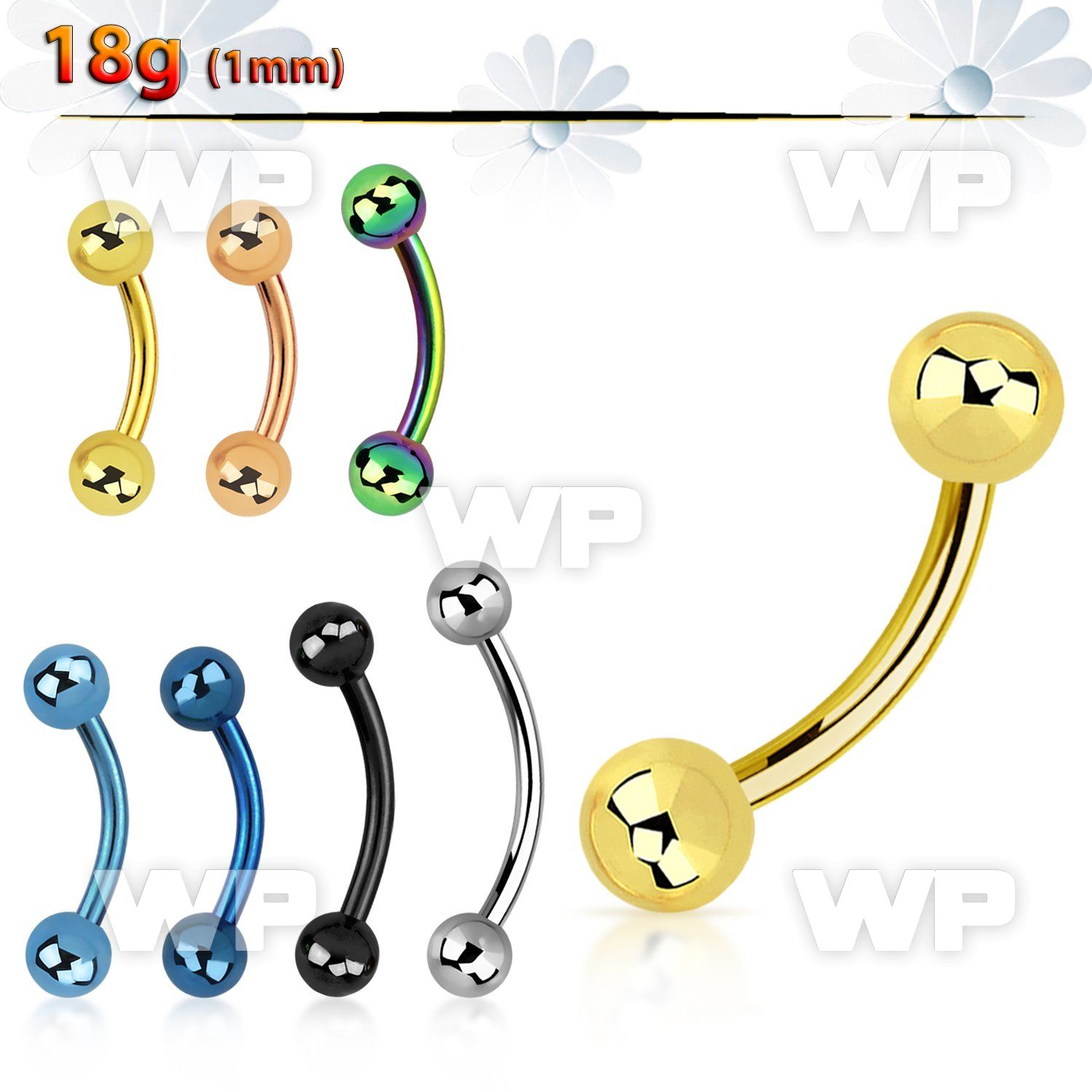 4uet4z 316l steel micro banana 1mm 3mm ball eyebrow piercing