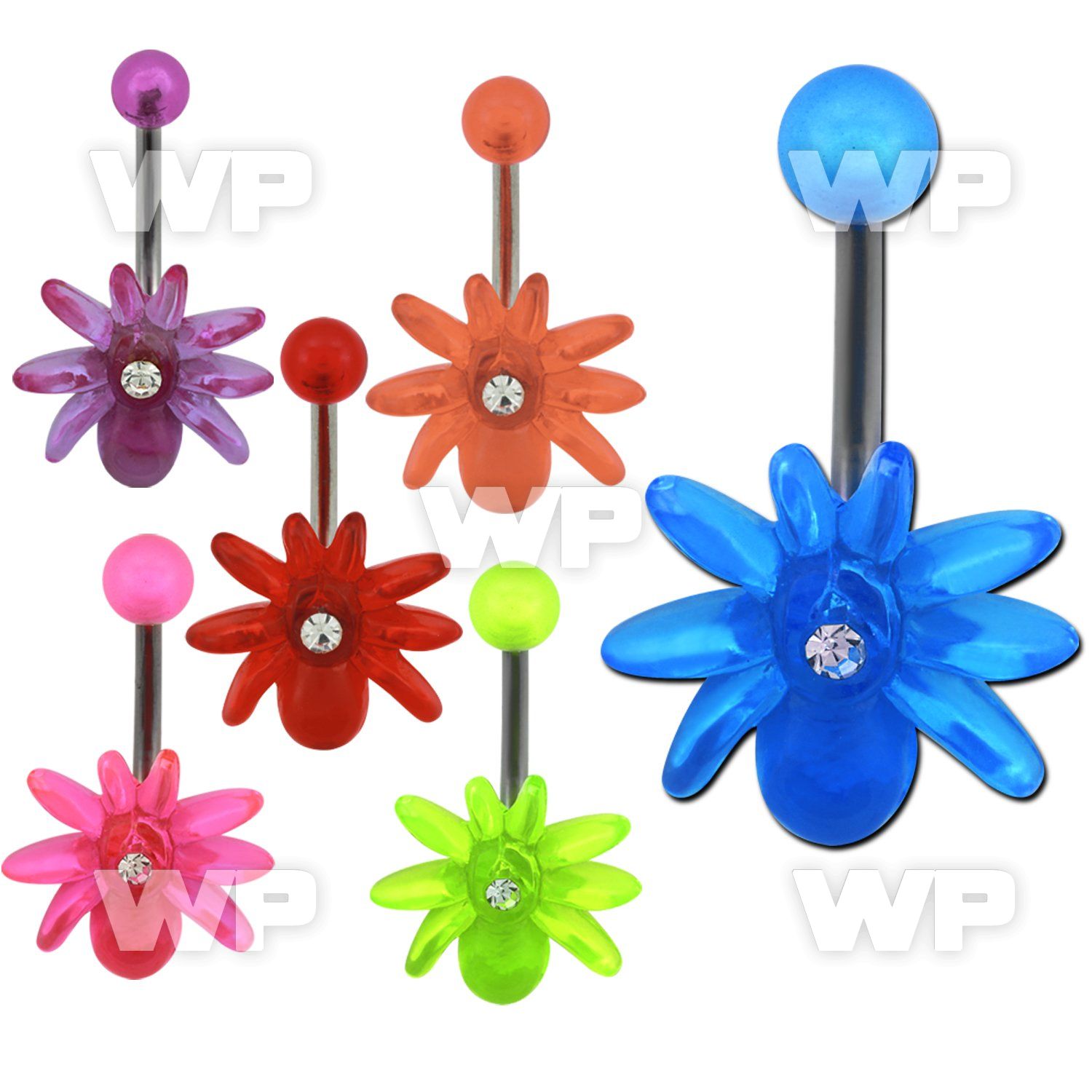 4uhq3m steel belly ring w acrylic spidercenter crystal an uppe belly piercing