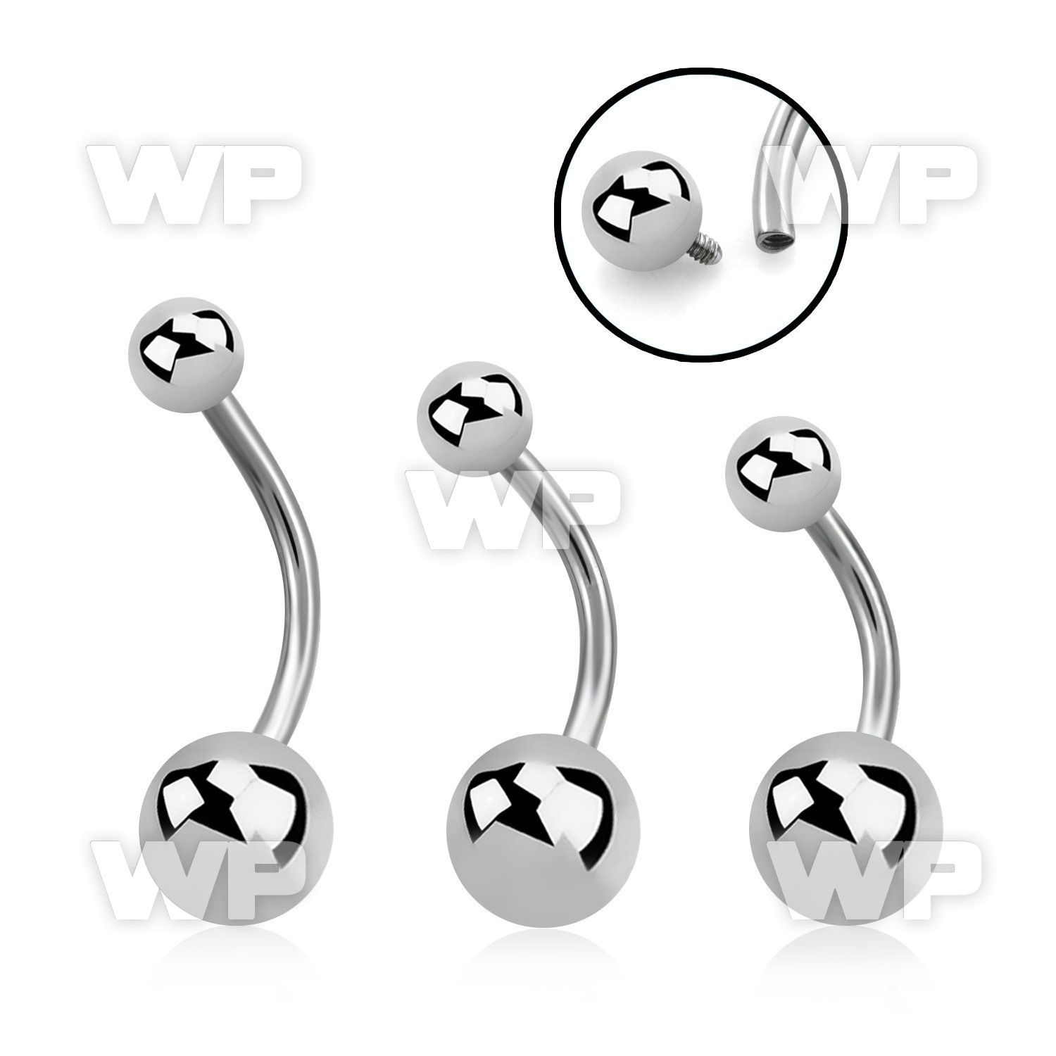 4ui8u steel belly ring internally threaded upper 5mm lower belly piercing