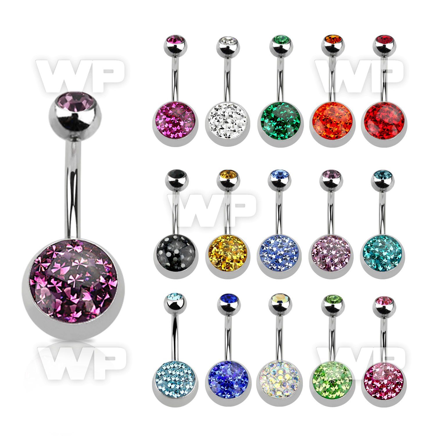 4ujrcesc steel belly ring lower 10mm half steel ball ferido glued belly piercing