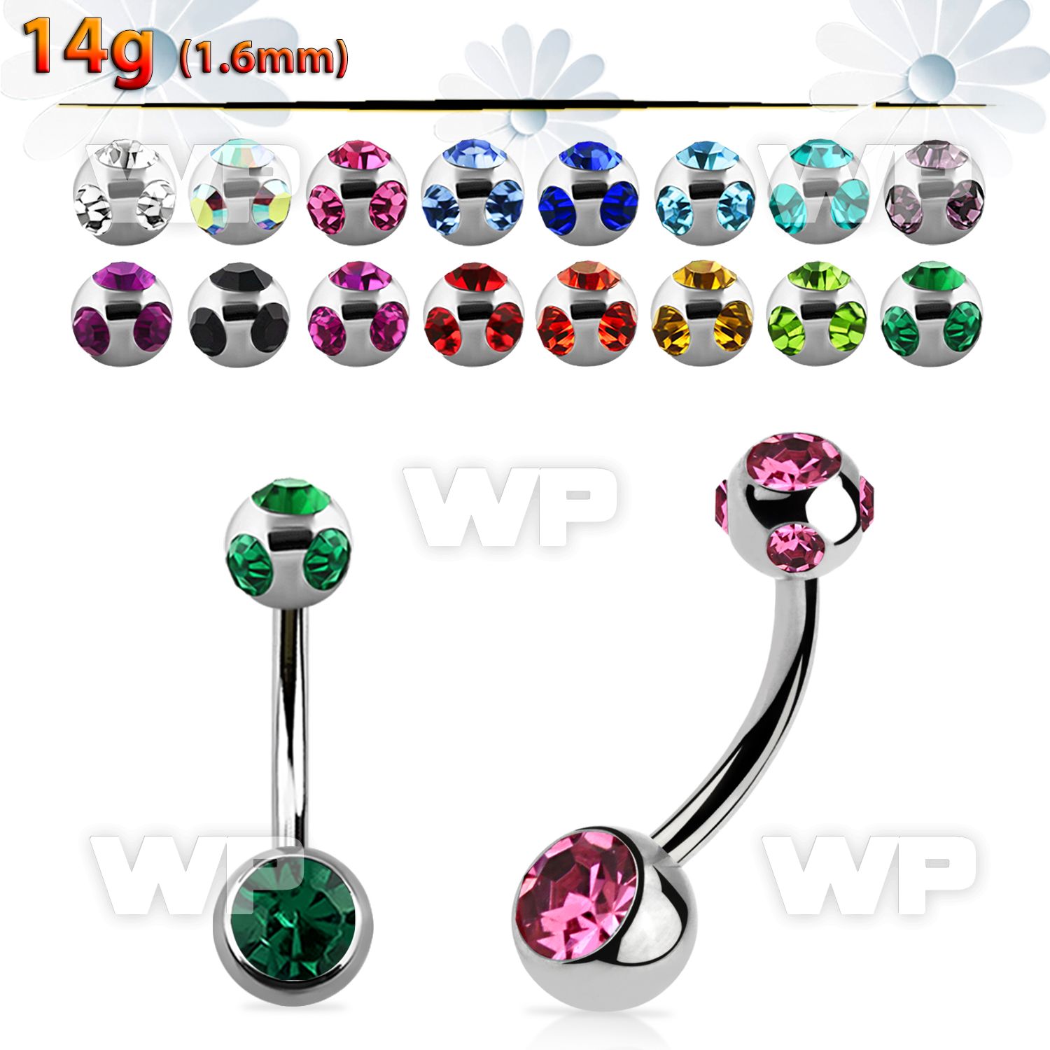 4uk63jc steel belly ring lower 6mm an upper internally threaded belly piercing