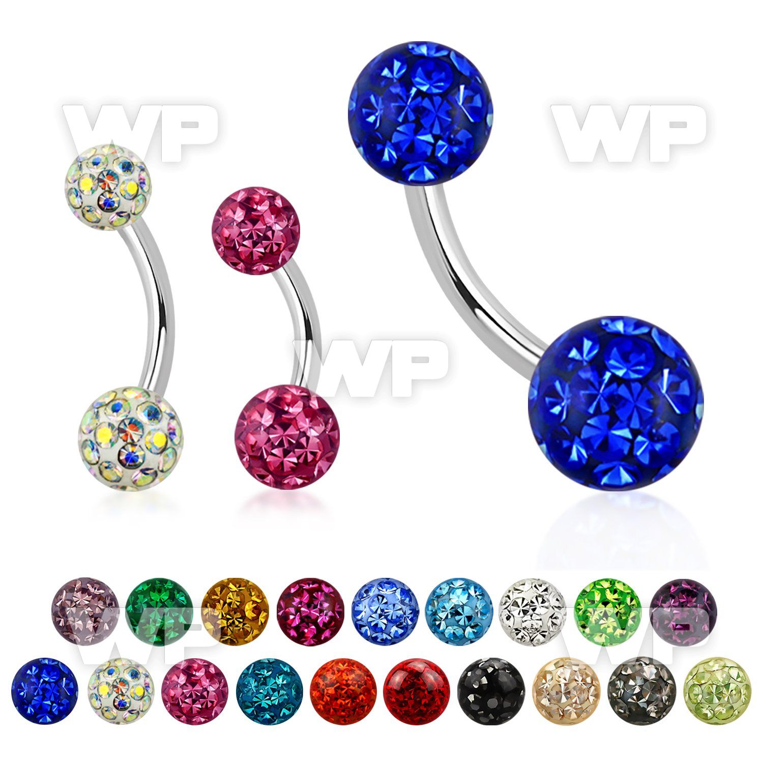 4ukda3 steel belly ring 5mm 6mm ball ferido glue crystals epox belly piercing