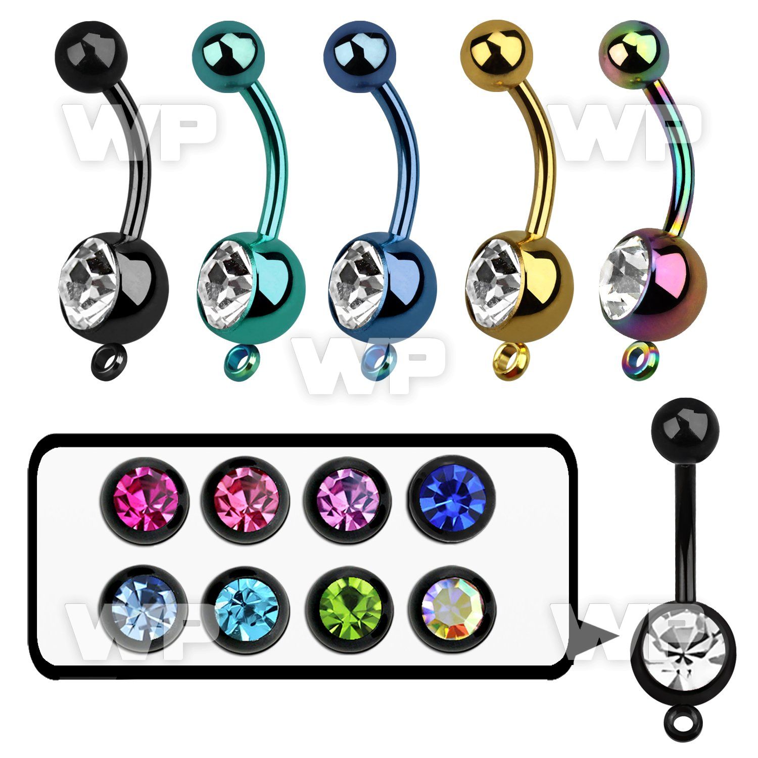 4ure6ix ion plated steel belly ring 14g 1 6m upper 5mm plain belly piercing