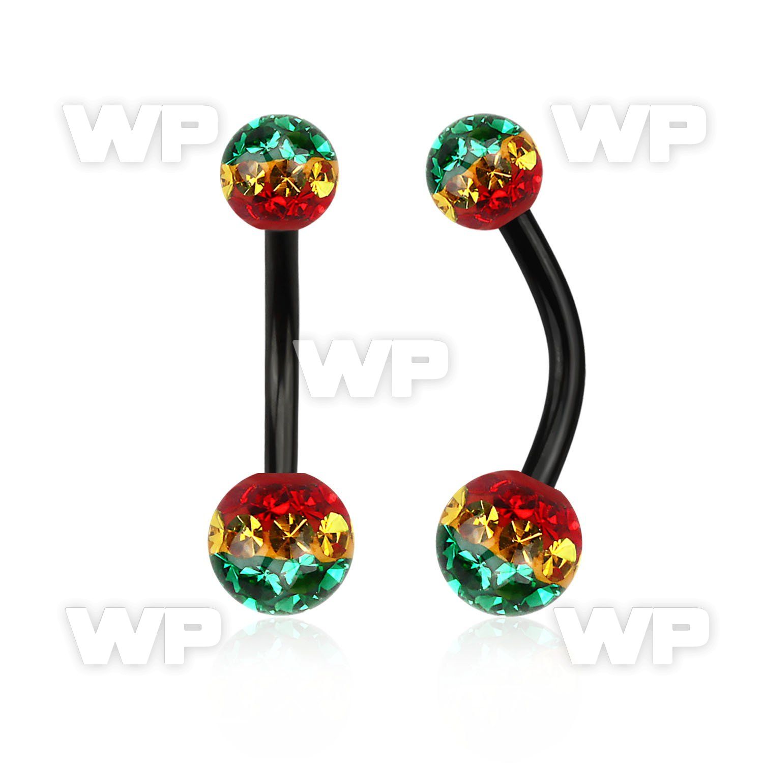 4urkda3a ion plated steel belly ringmulti crystal ferido ball sras belly piercing