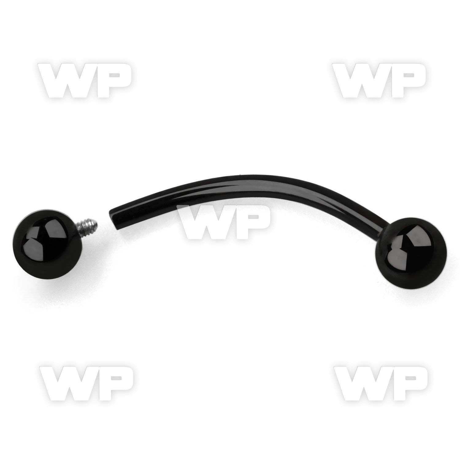 4urm4 black ion plated 316l steel banana internal threading bal eyebrow piercing