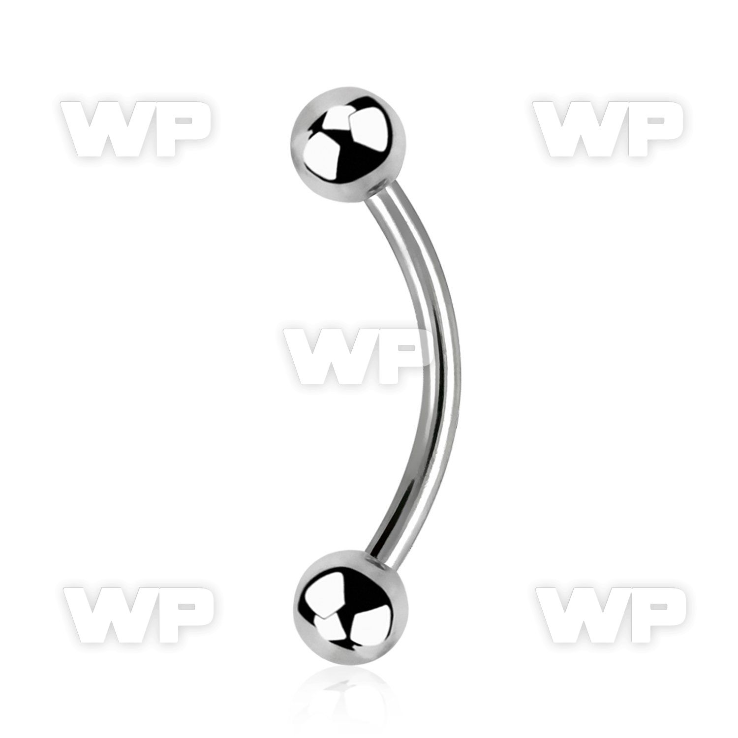 4uw40 316l steel micro banana w 4mm ball eyebrow piercing