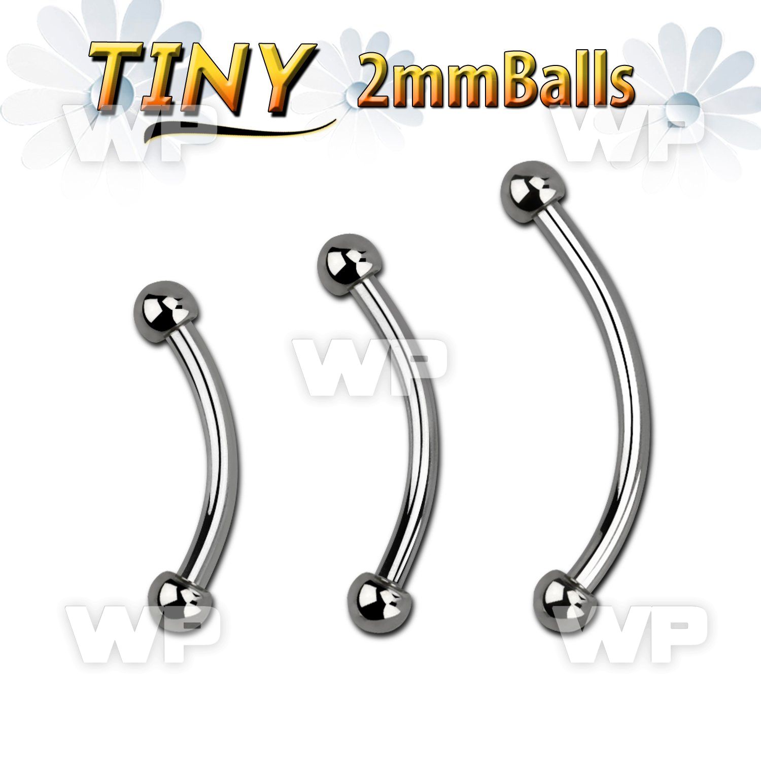 4uw4k 316l steel micro banana 1mm 2mm ball eyebrow piercing