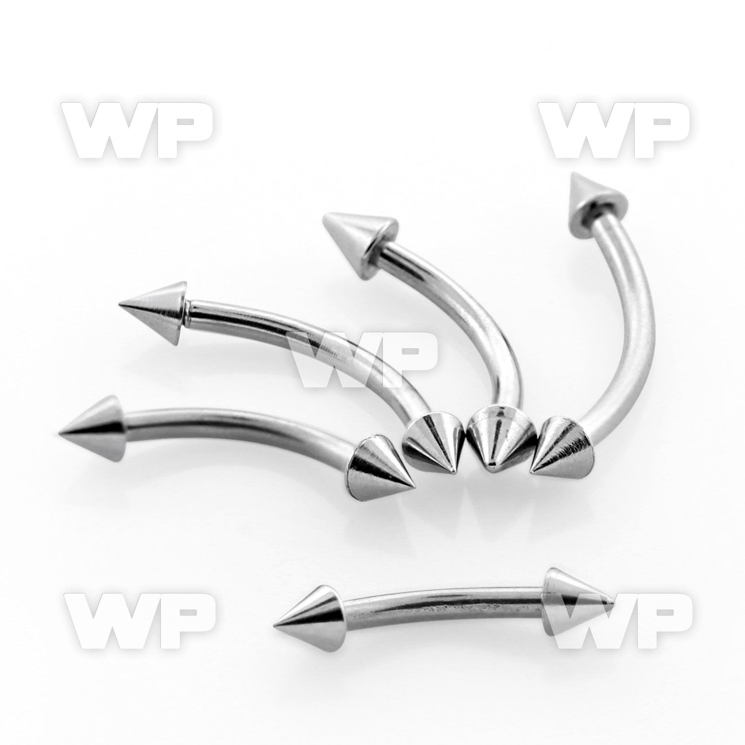 4uw6uks 316l steel micro banana w 2 5mm cones eyebrow piercing