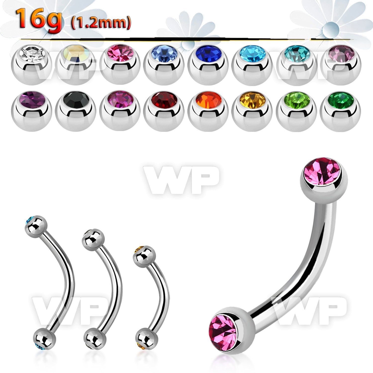 4uwc4ks 316l steel micro banana w tiny 2 5mm press fit jewel ball eyebrow piercing