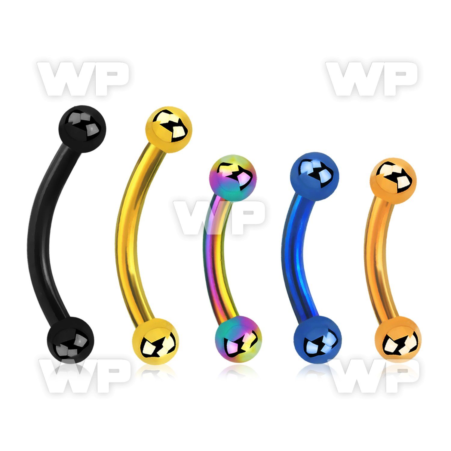 4uwr4ks ion plated 316l steel micro banana w 2 5mm ball eyebrow piercing