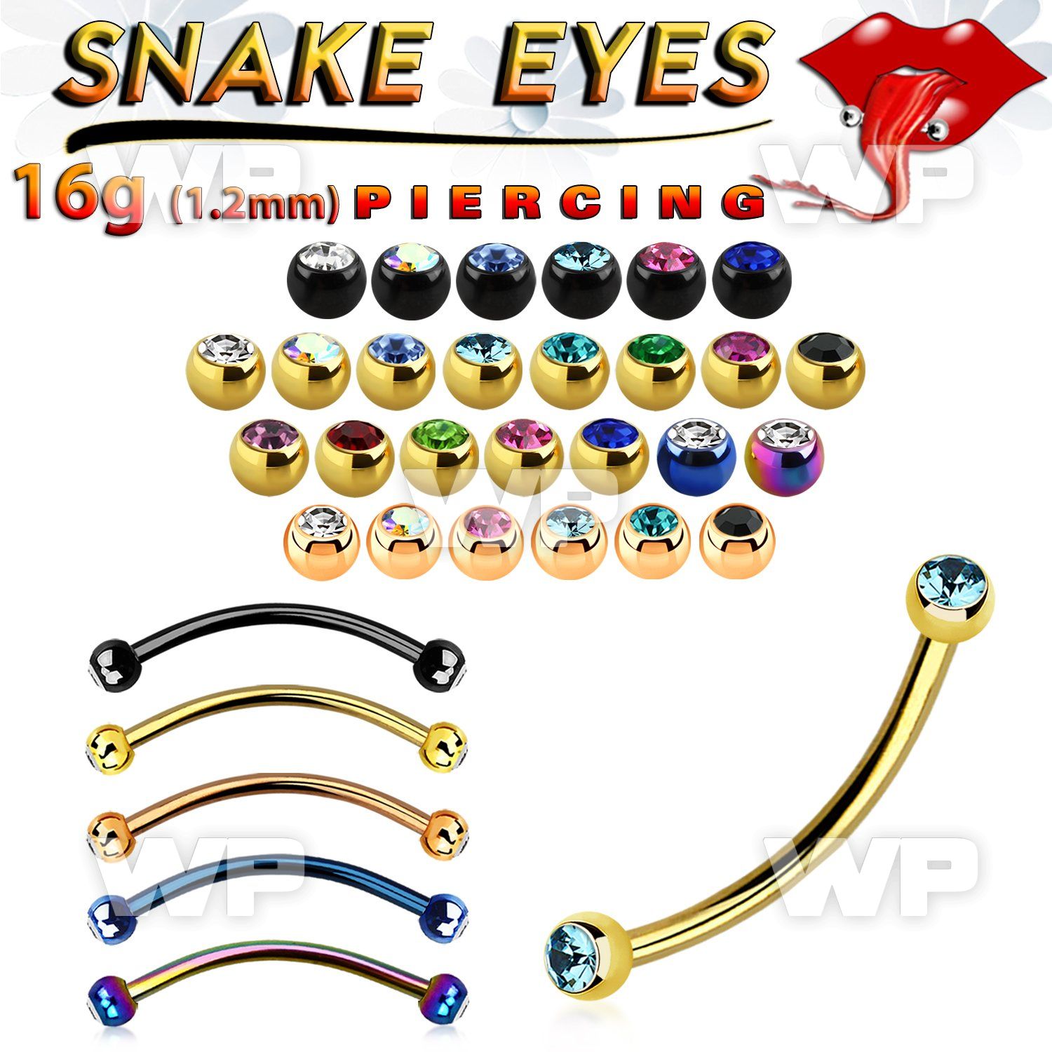 4uwrcksb ion plated surgical steel snake bite tongue piercing bana tongue piercing