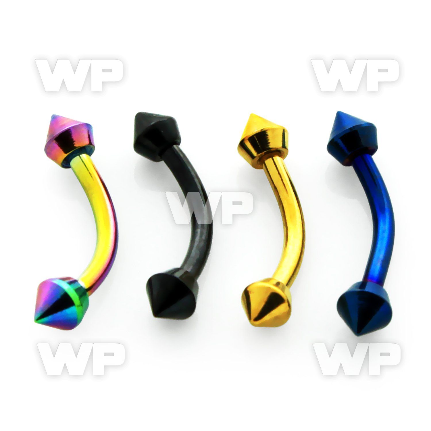 4uwruw anodize 316l steel micro banana w special shaped 3mm cone eyebrow piercing
