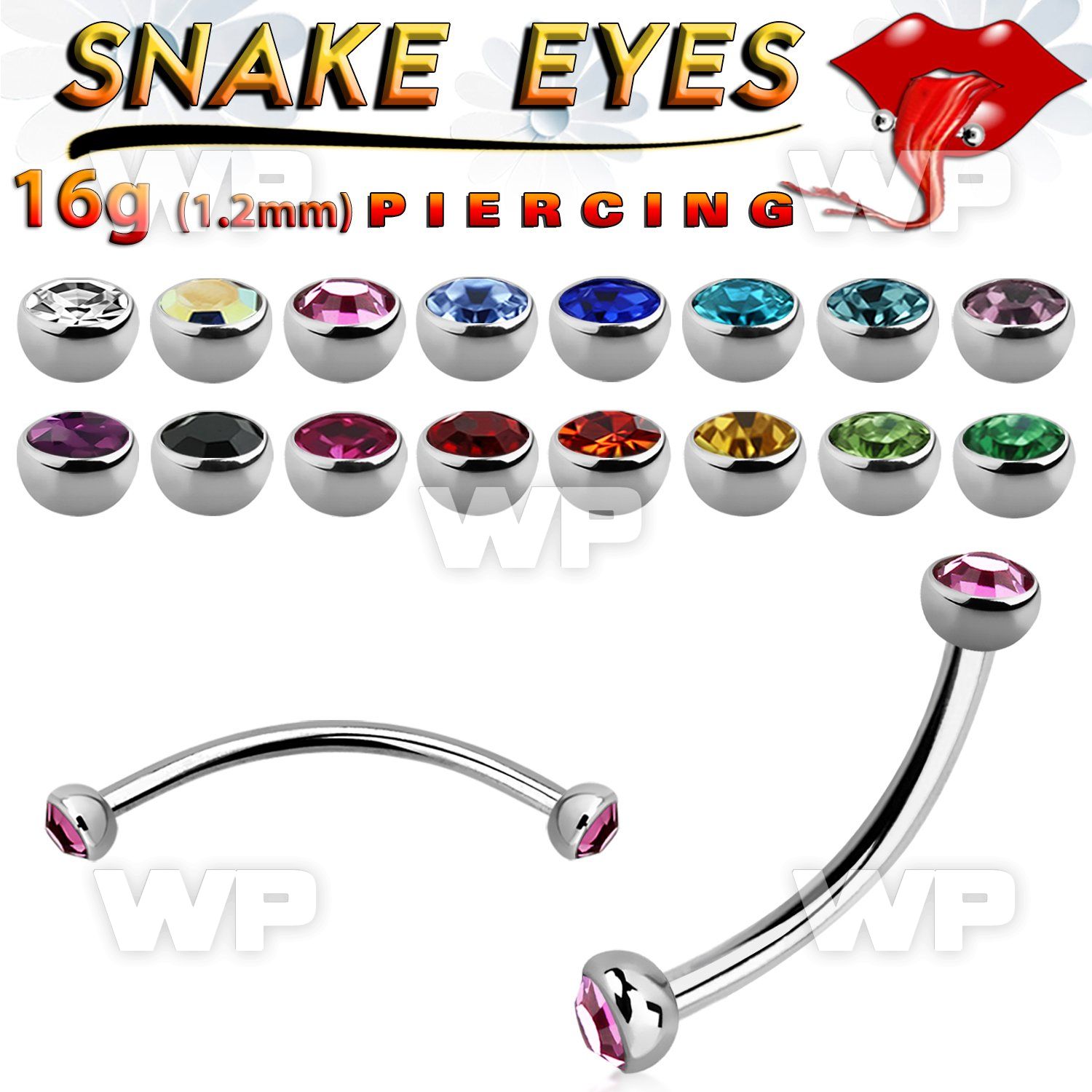 4uwxc4b surgical steel snake bite tongue piercing banana 1 2mm eyebrow piercing