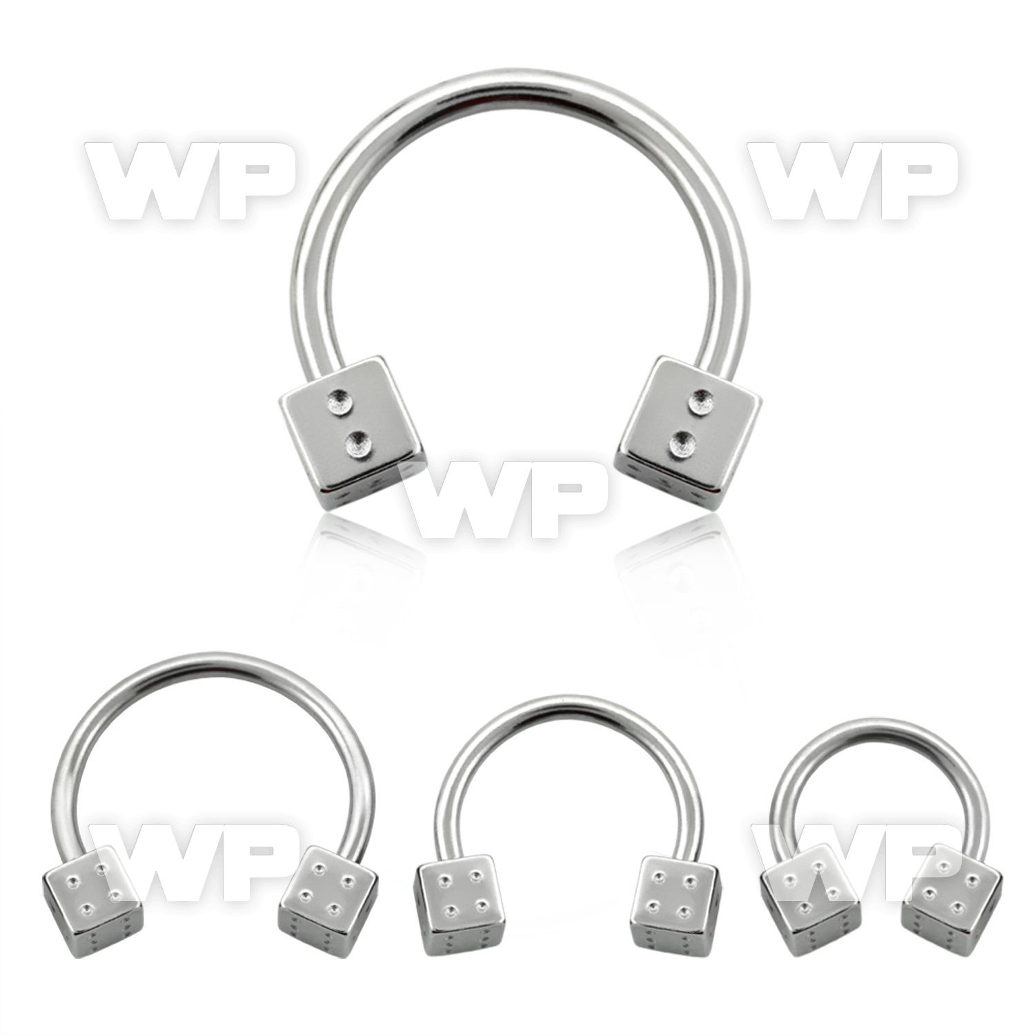 64318 surgical steel cbr horseshoe 1 6mm 4mm dices belly piercing