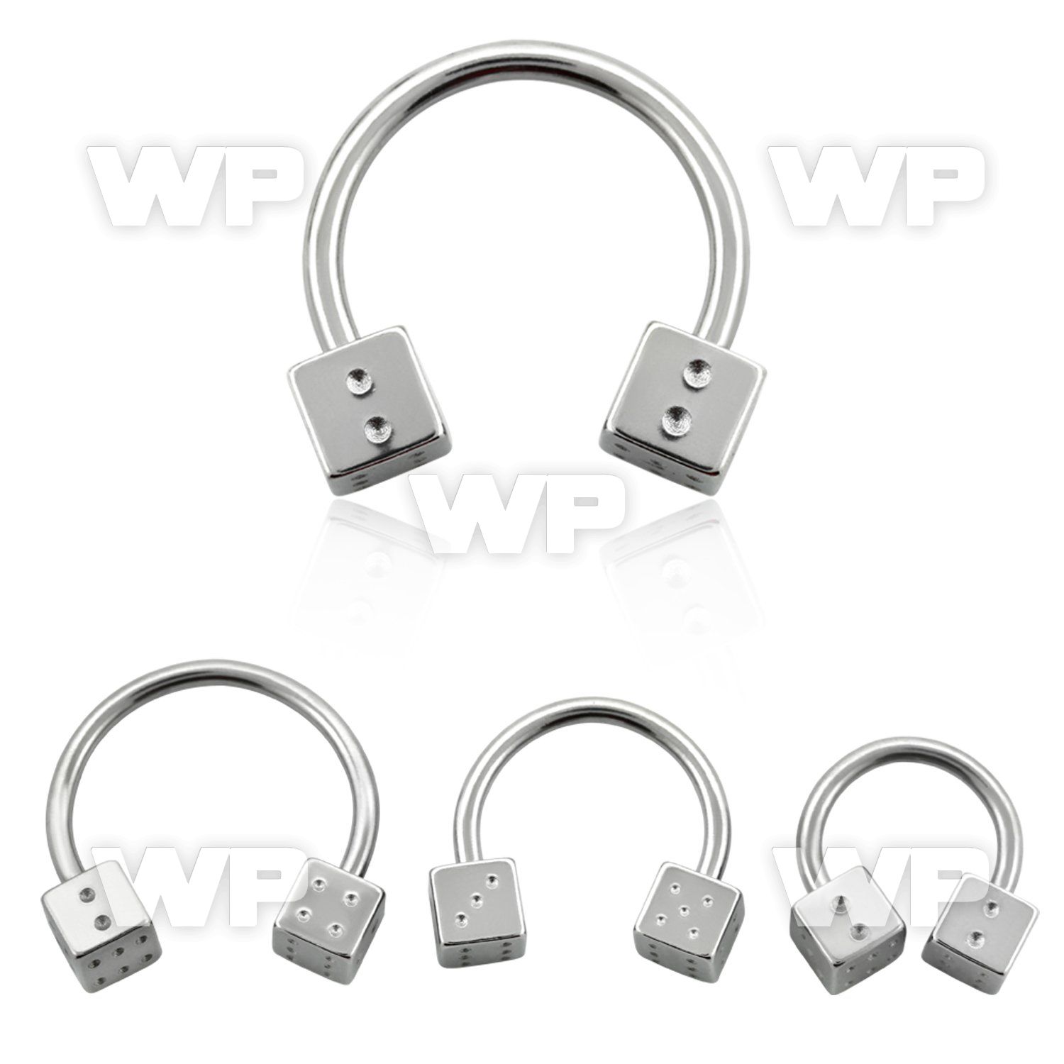 64318s surgical steel cbr horseshoe 1 6mm 5mm dices belly piercing
