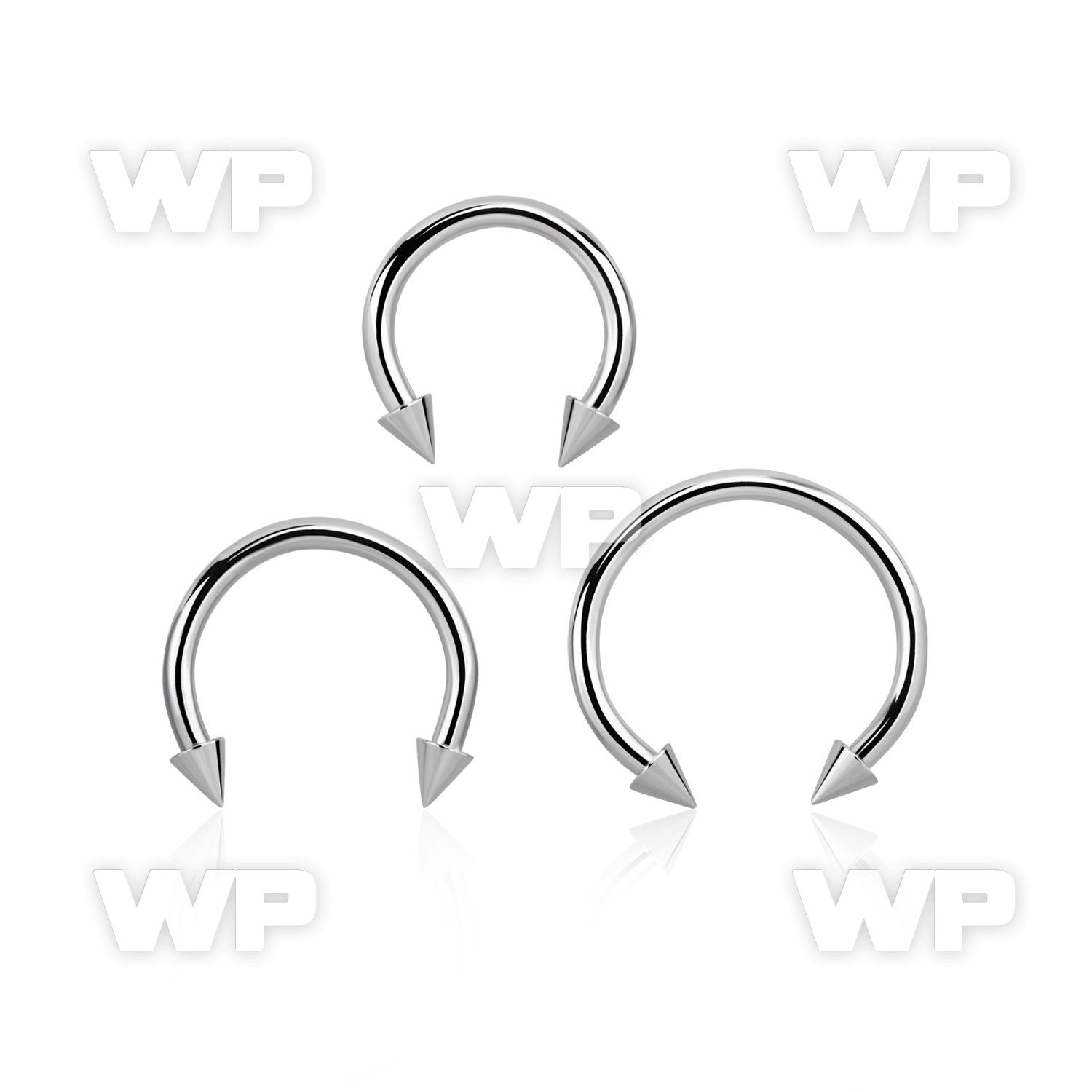 646u3 surgical steel cbr horseshoe 1 6mm 3mm cones ear lobe piercing