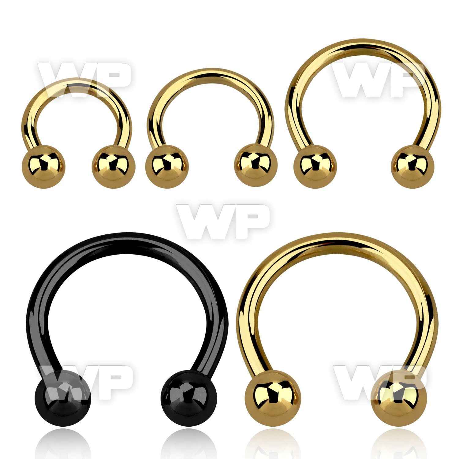 64arek black ion plated surgical steel cbr horseshoe 2mm extern belly piercing