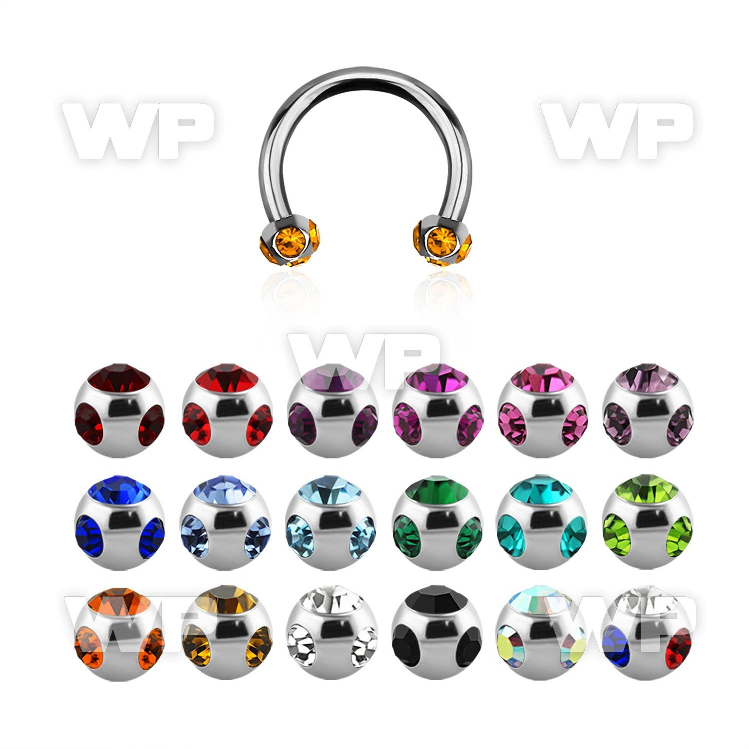 64c4z surgical steel cbr horseshoe 1 2mm for eyebrow or lip belly piercing