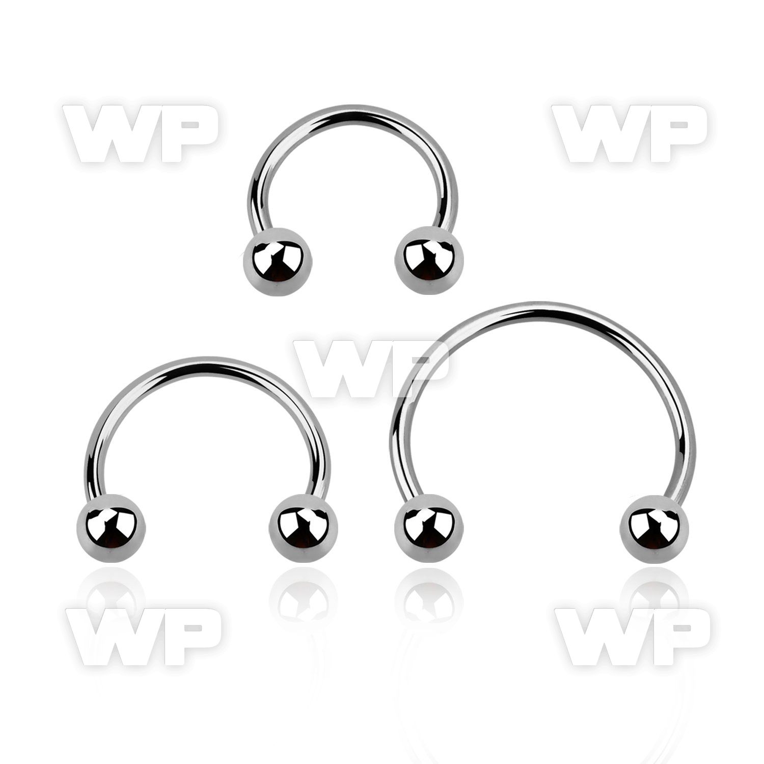 64kp4 surgical steel cbr horseshoe 0 8mm 3mm ball ear lobe piercing