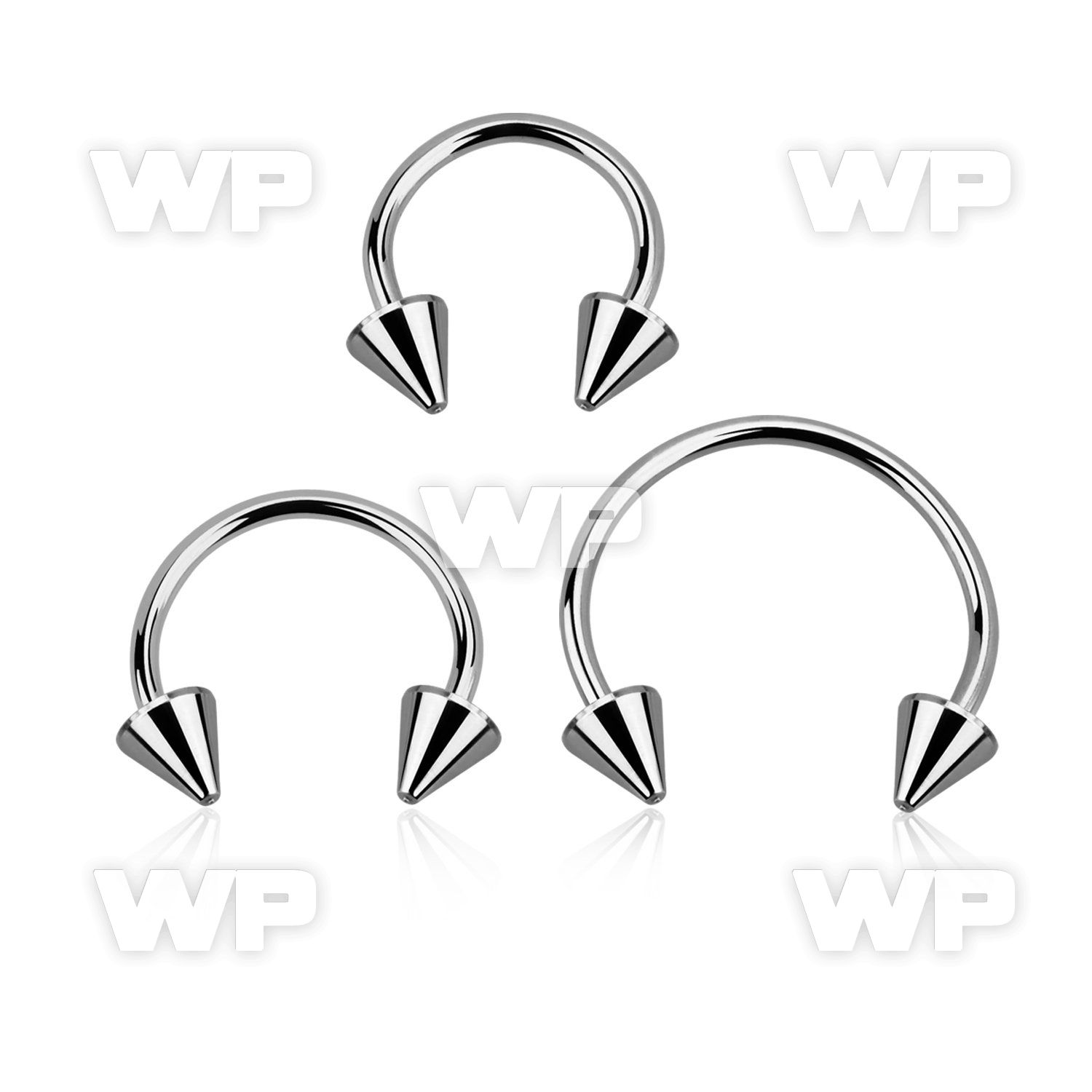 64kp6u surgical steel cbr horseshoe 0 8mm 3mm cones eyebrow piercing