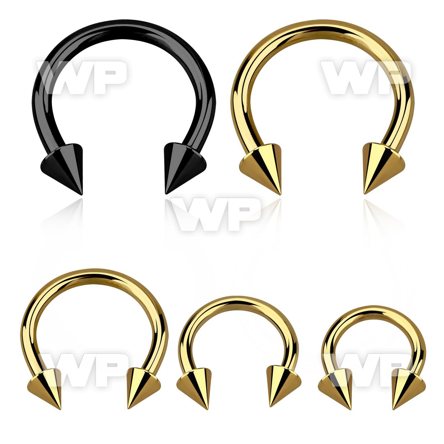 64r6uek black ion plated surgical steel cbr horseshoe 2mm extern belly piercing