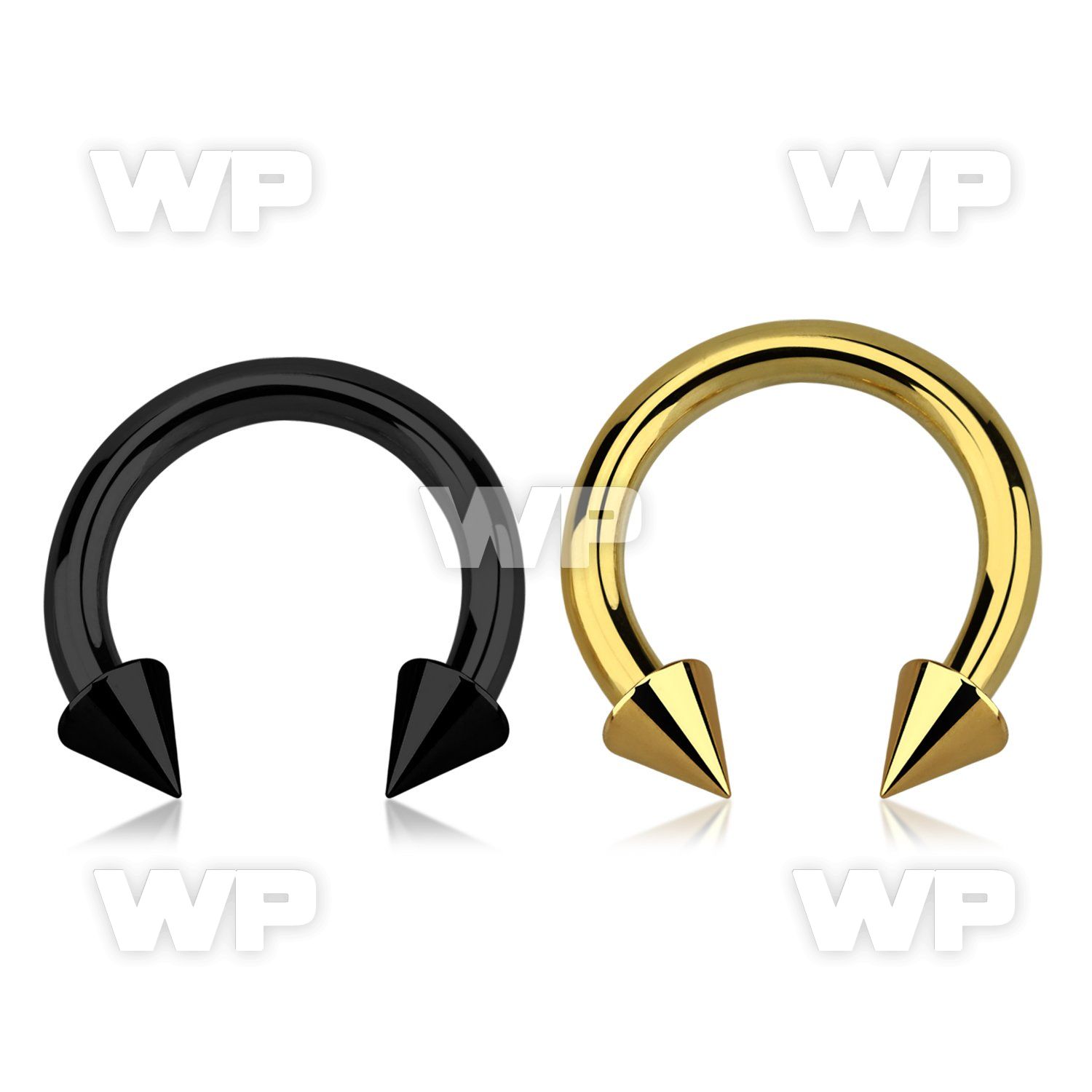 64r6ut black ion plated surgical steel cbr horseshoe 3mm intern belly piercing