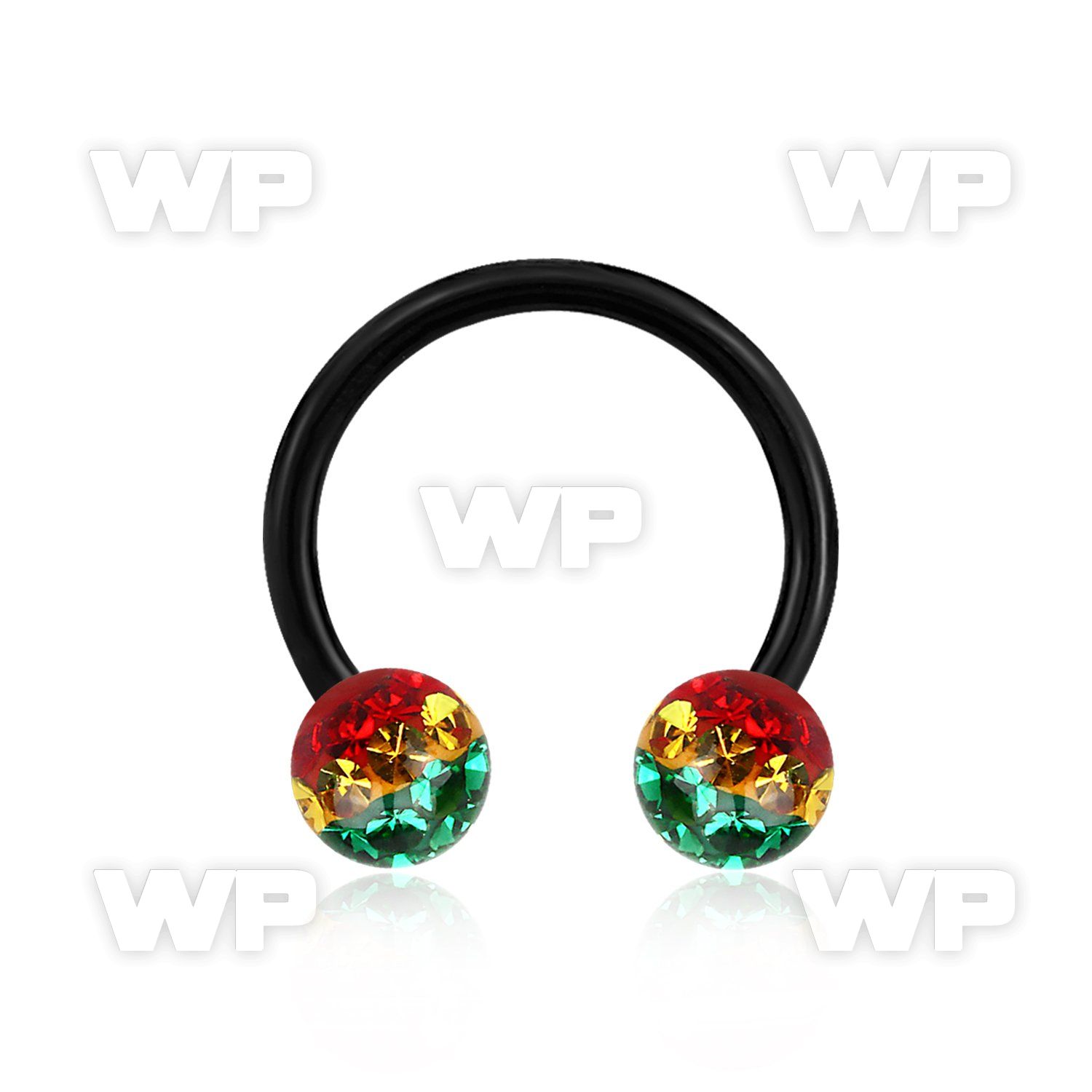 64rdaya ion plated surgical cbr horseshoe 1 6mm 6mm multi crysta belly piercing