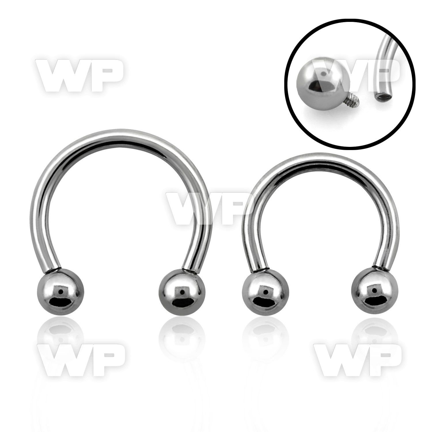 64w48u surgical steel cbr horseshoe 1 2mm internally threaded belly piercing