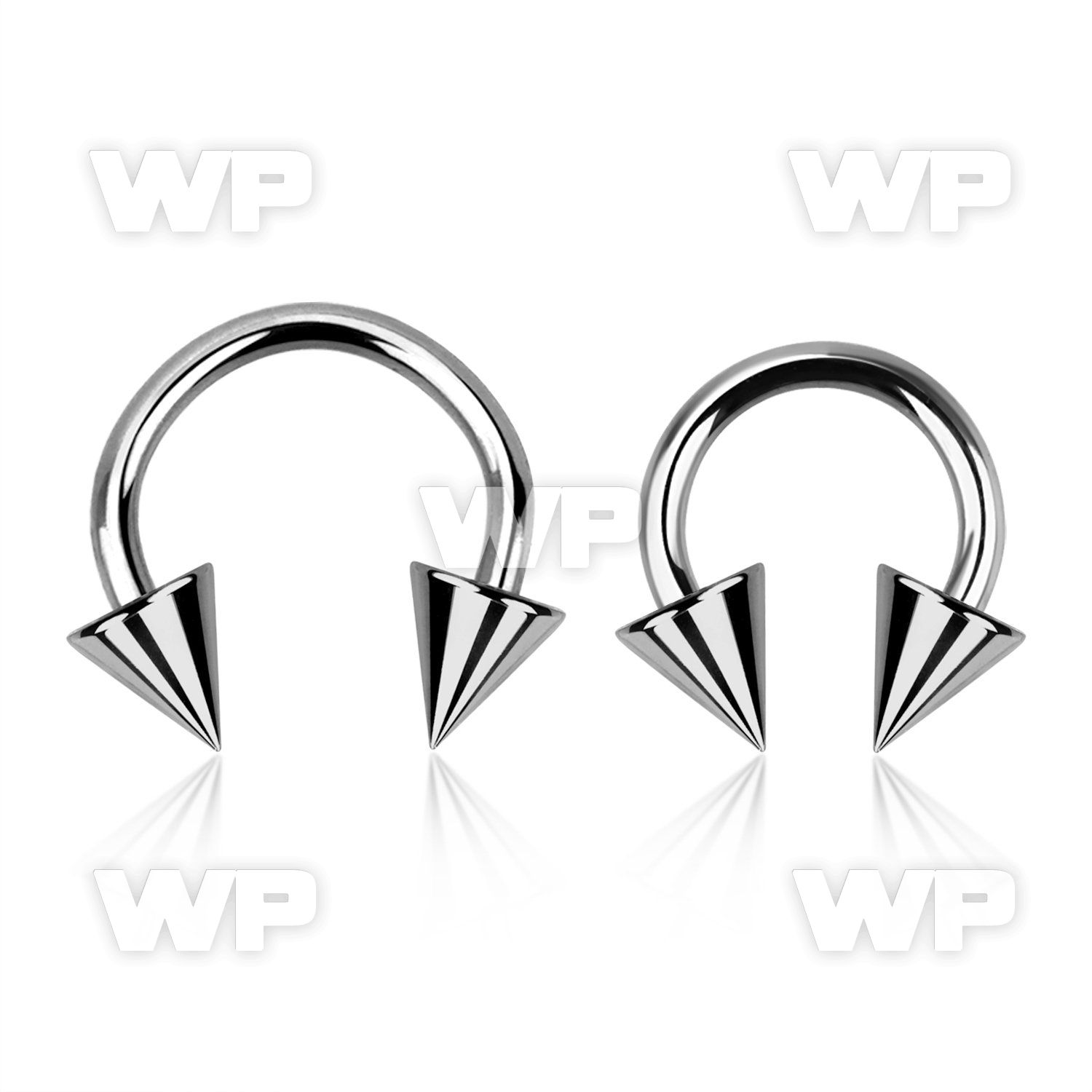64w6us surgical steel cbr horseshoe 1 2mm 5mm cones ear lobe piercing