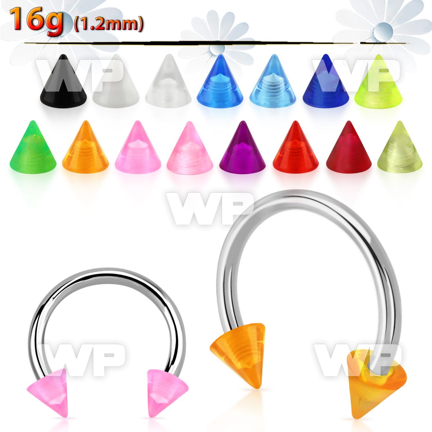 64whq6u surgical steel cbr horseshoes 1 2mm 3mm acrylic uv cones belly piercing