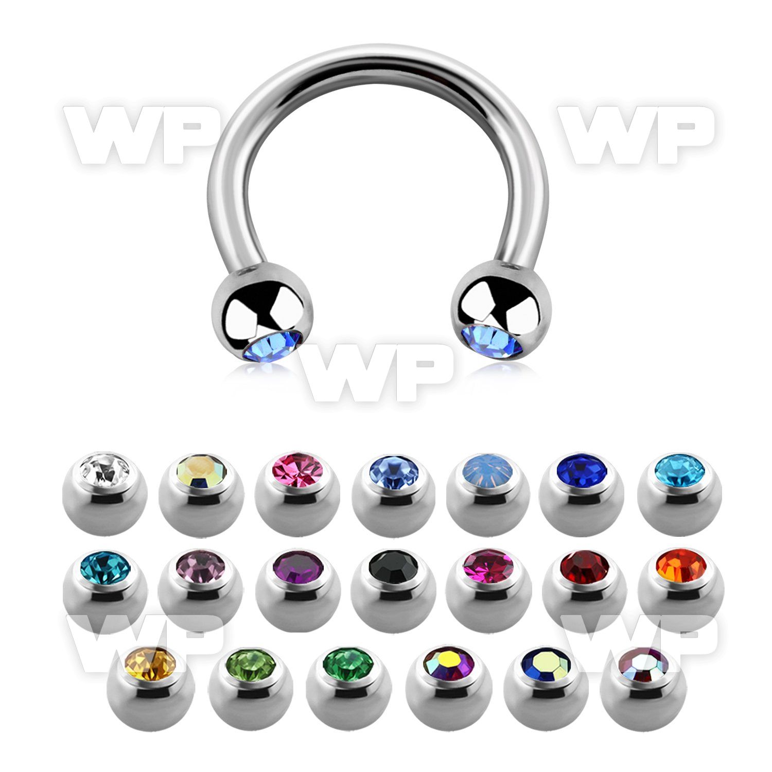 64wk6 surgical steel cbr horseshoe 1 2mm 3mm jewel ball belly piercing