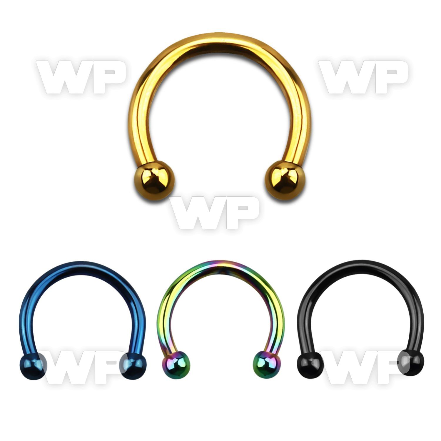 64wr4ks ion plated surgical steel cbr horseshoe 1 2mm 2 5mm ball belly piercing