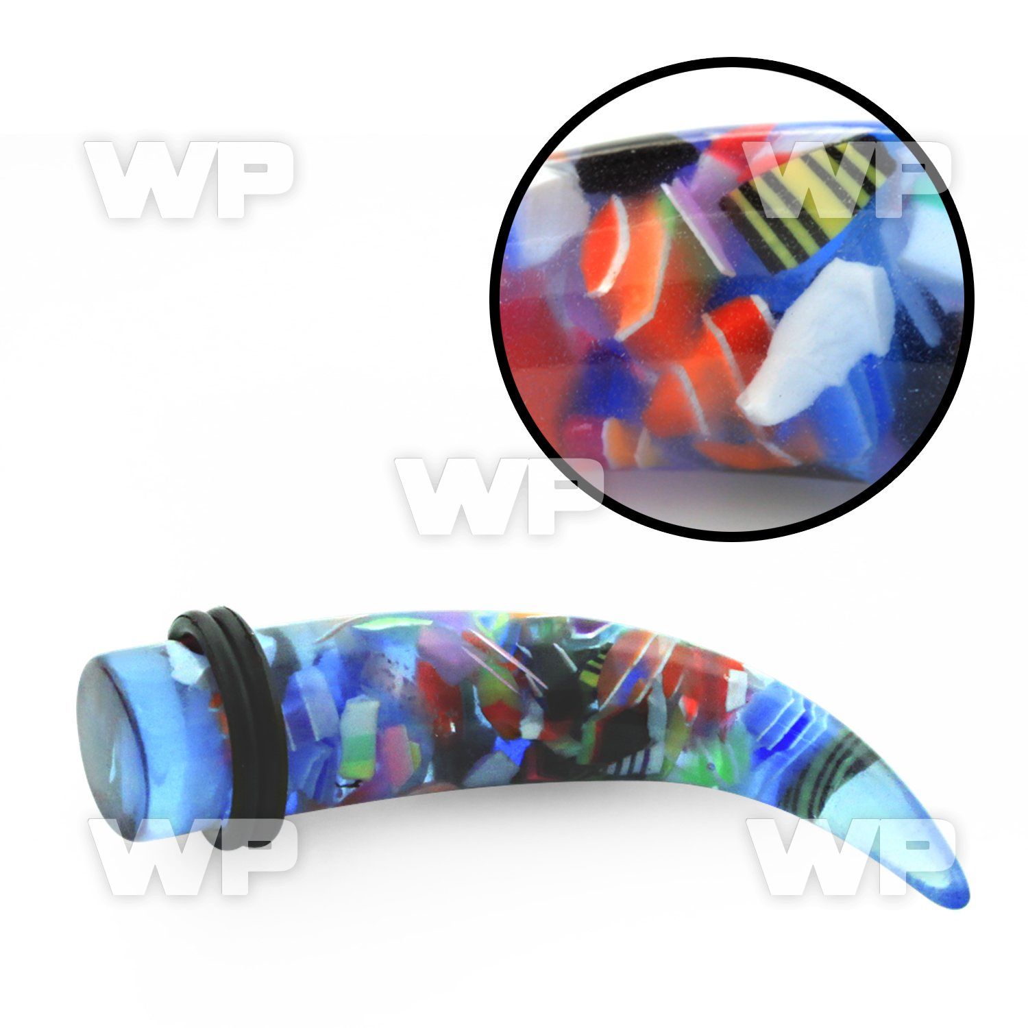 6b77 colorful acrylic curved taper in elephant tusk shape doub ear lobe piercing