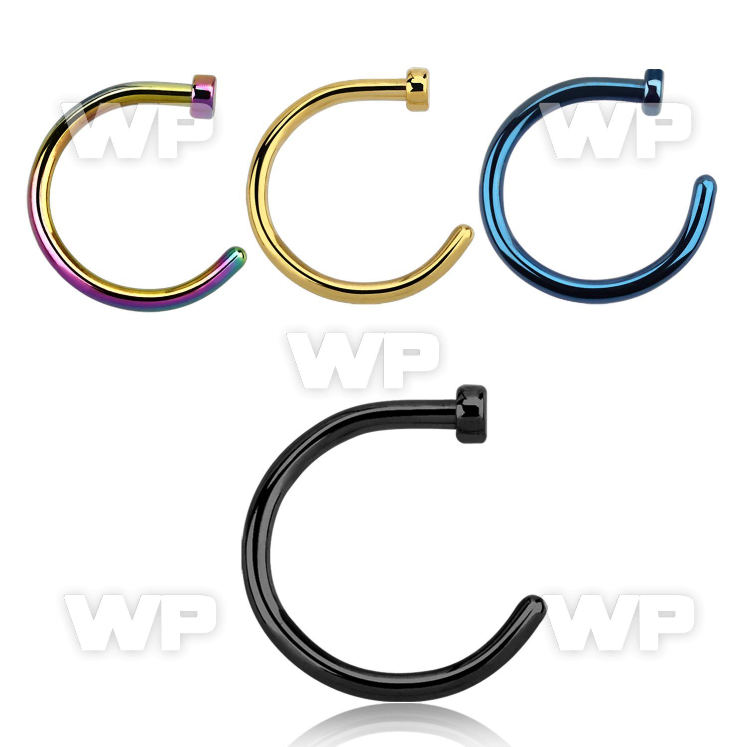 6bru3 fake ion plated 316l steel clip on nose ring 1mm belly piercing