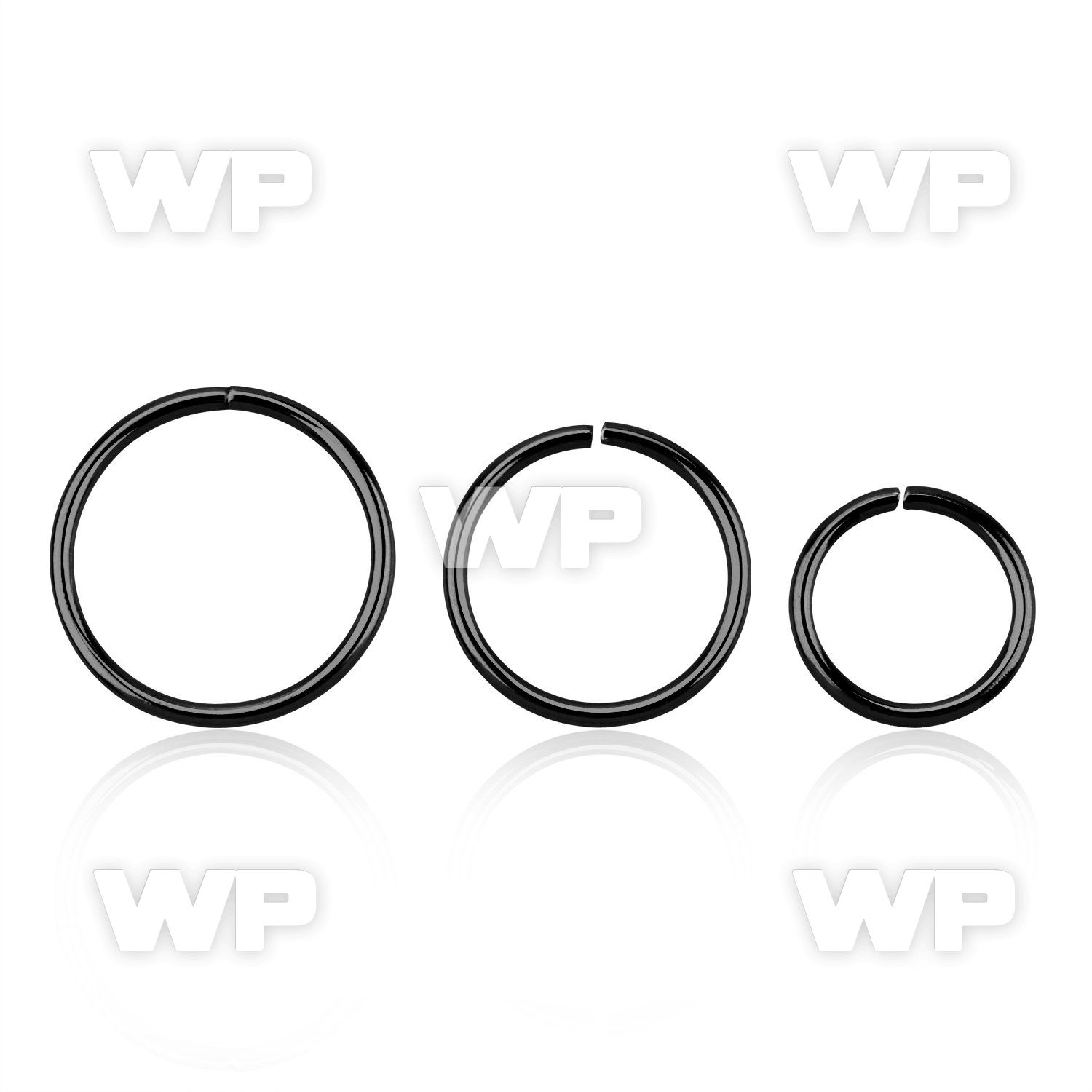 6m3wbkp black plated silver 925 seamless ring 0 8mm ear lobe piercing
