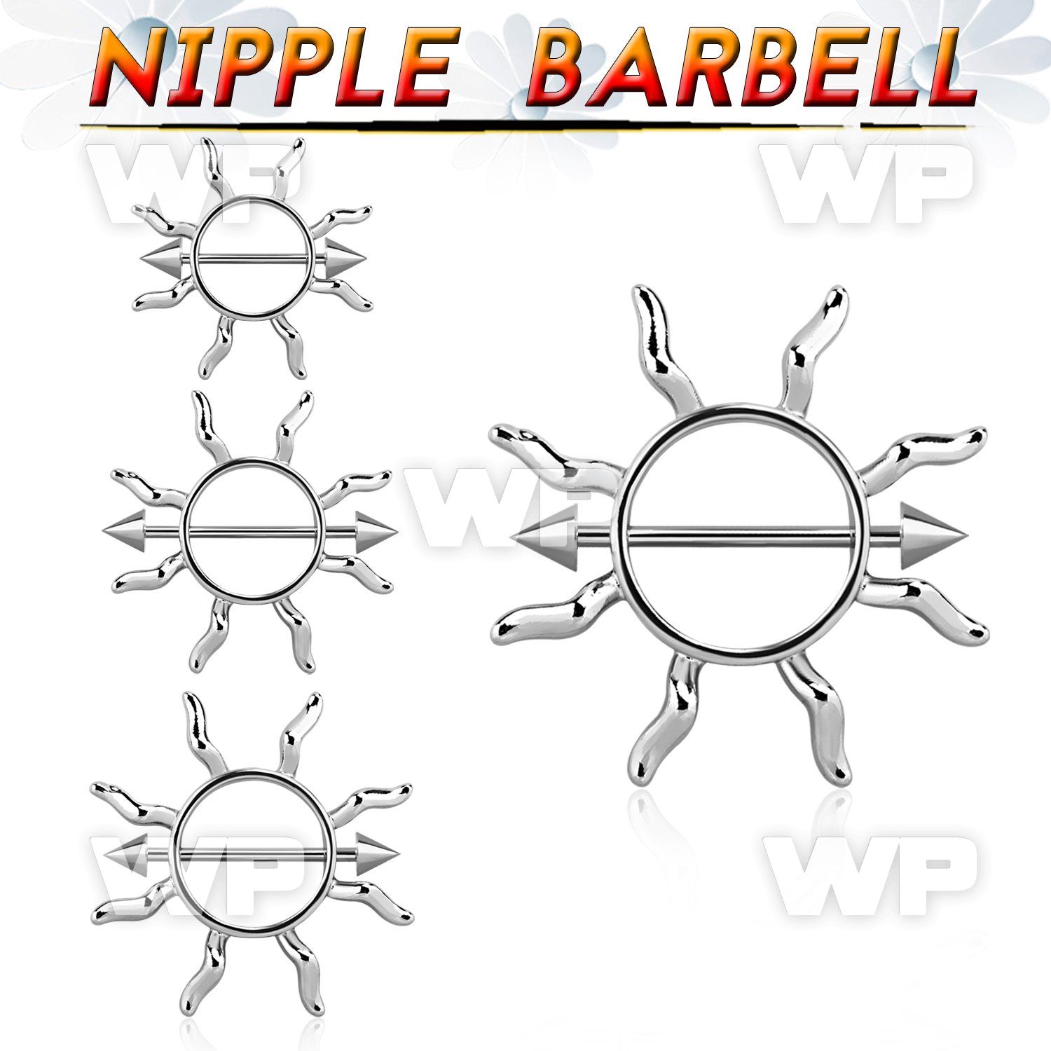 6uumep0 sun shaped janet jackson type nipple shield surgical stee nipple piercing