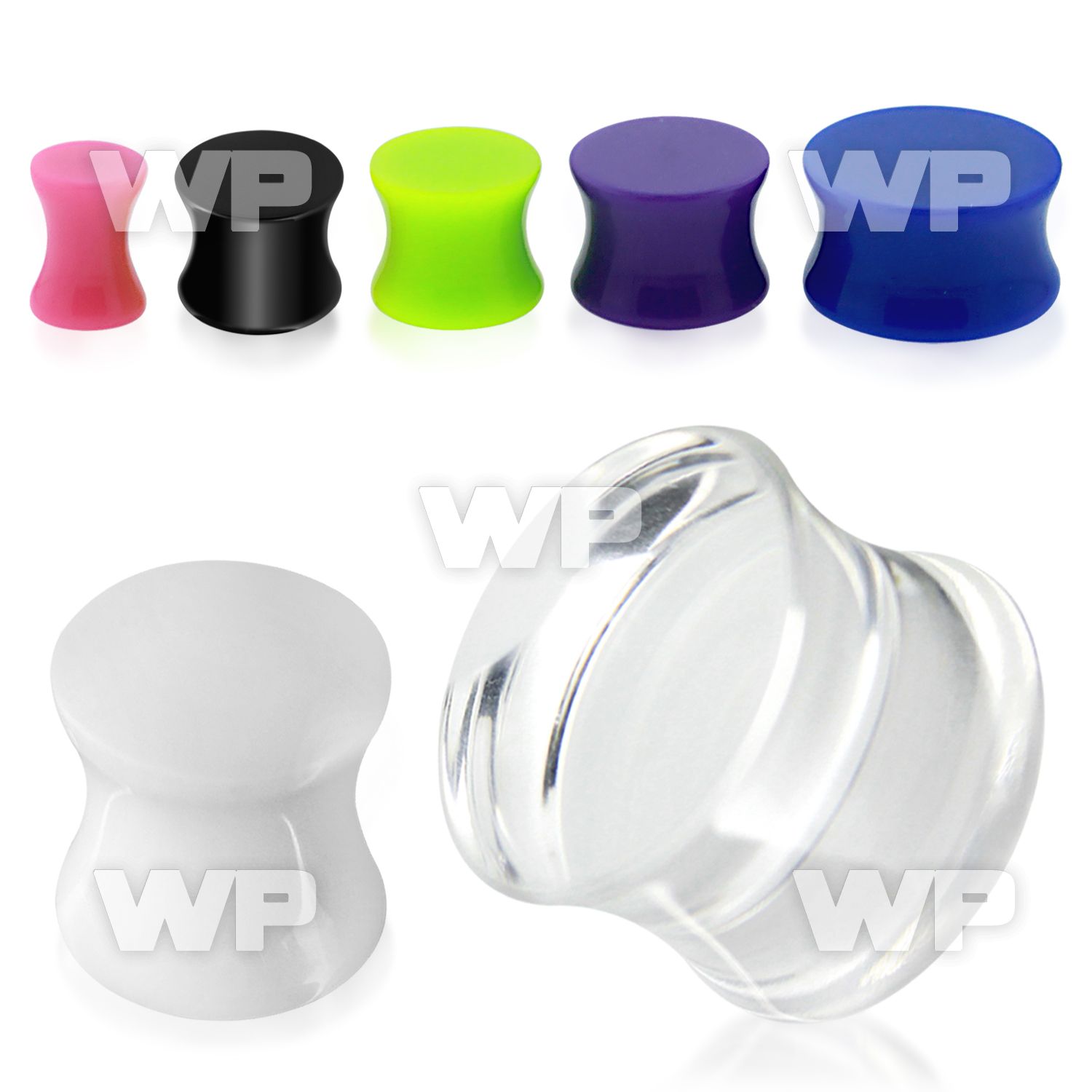 73mi solid acrylic double flare saddle plug ear lobe piercing