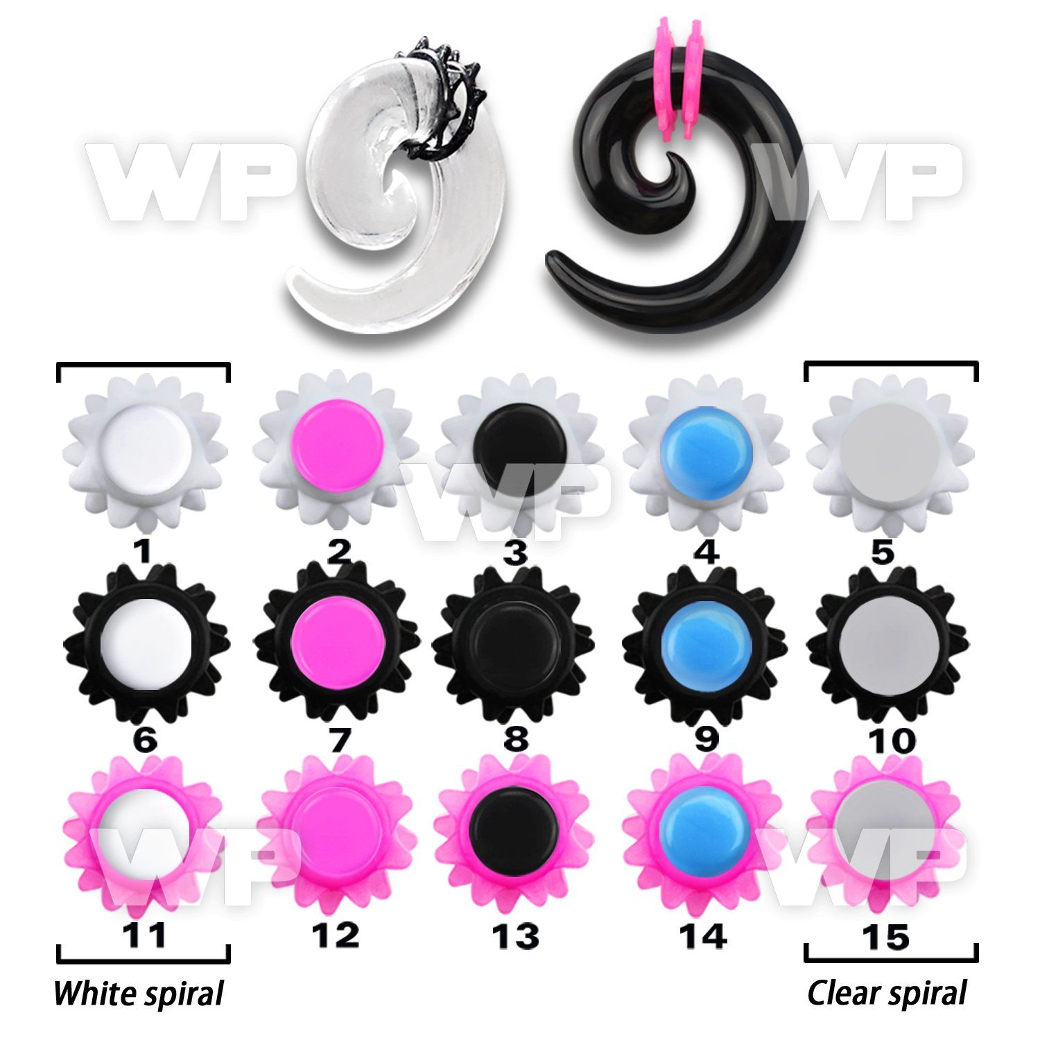 7665ad spiral acrylic coil taper fancy o ring ear lobe piercing