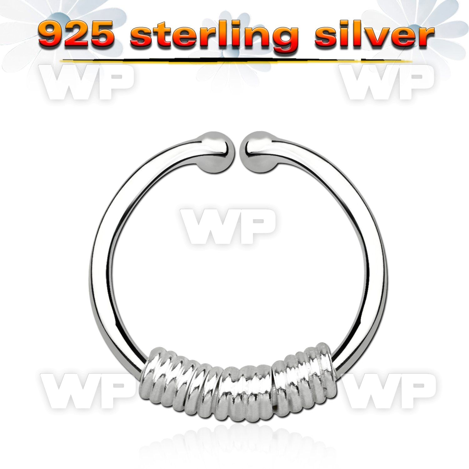 7i3wmek2 silver 925 fake septum piercing ring 1mm wire wrapped septum piercing