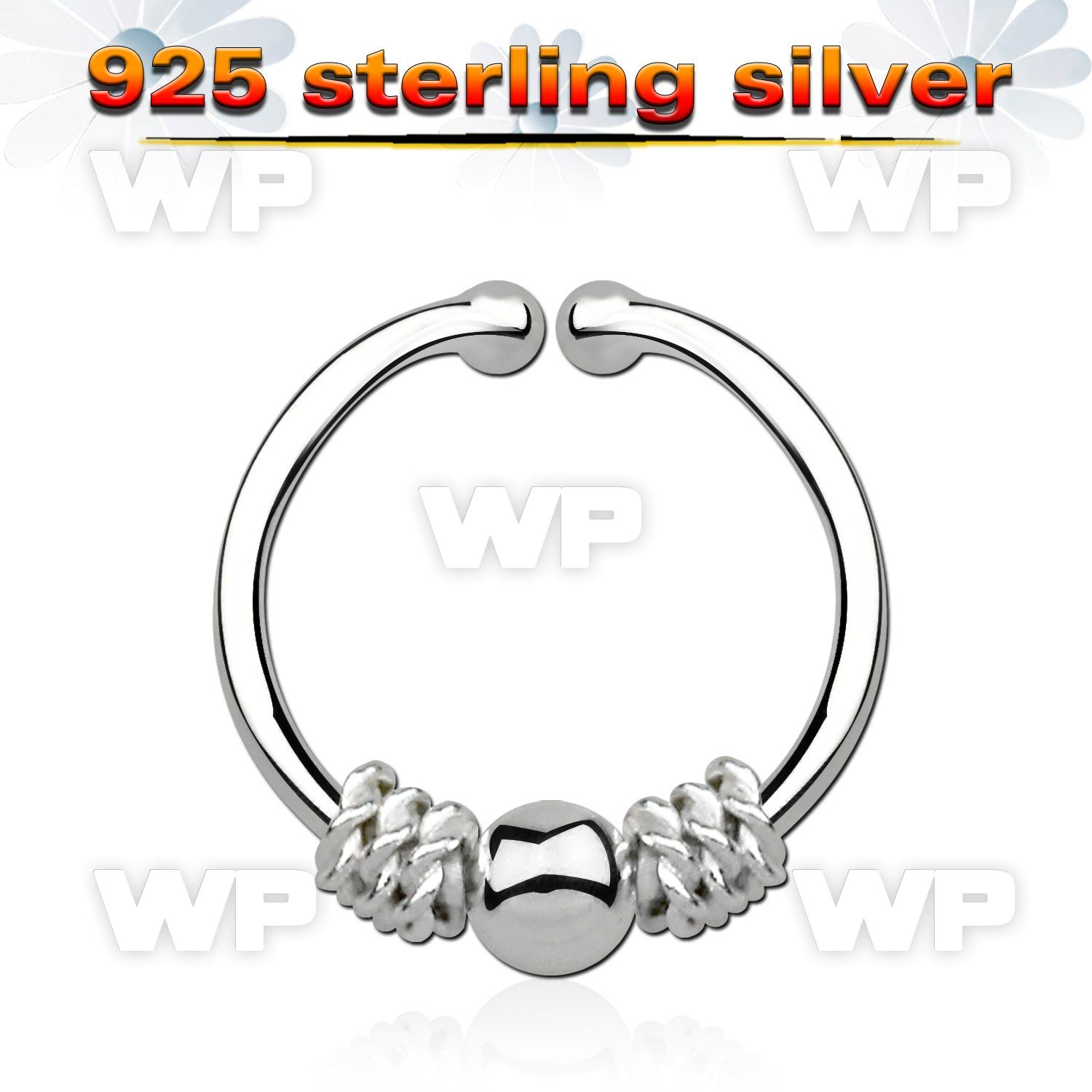 7i3wmek6 silver 925 fake septum piercing ring 1mm balinese wire septum piercing